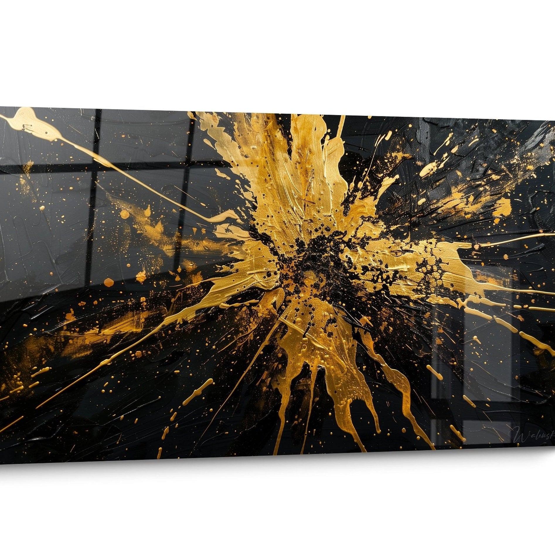 Tableau Abstrait noir et or