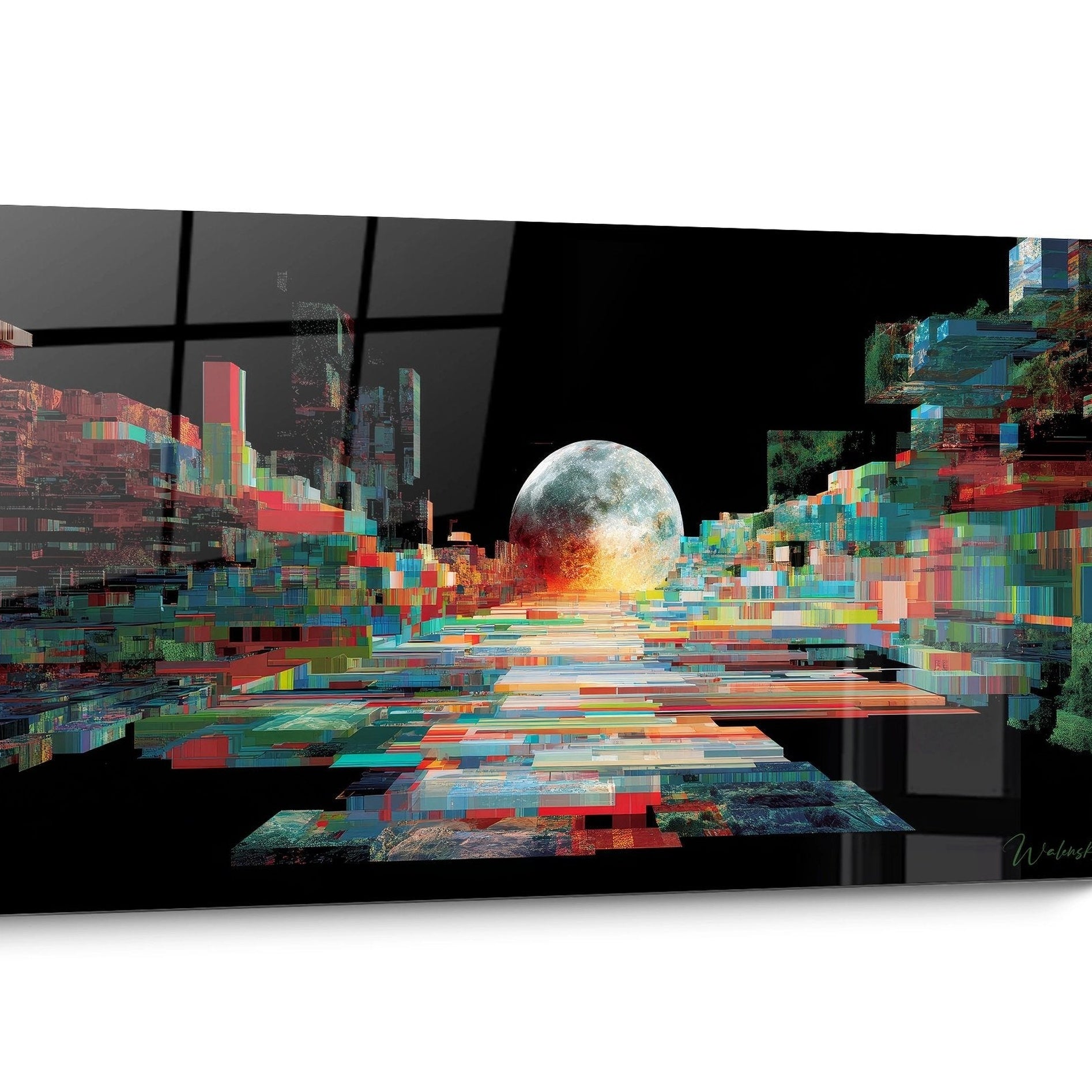 Tableau Lune Futuriste