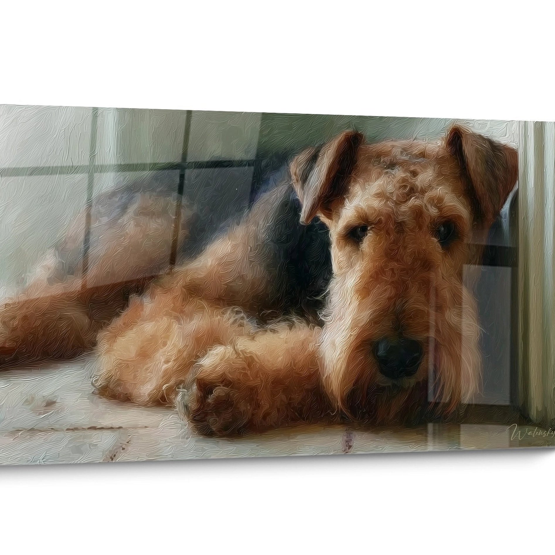 Tableau chien Airedale Terrier Réaliste
