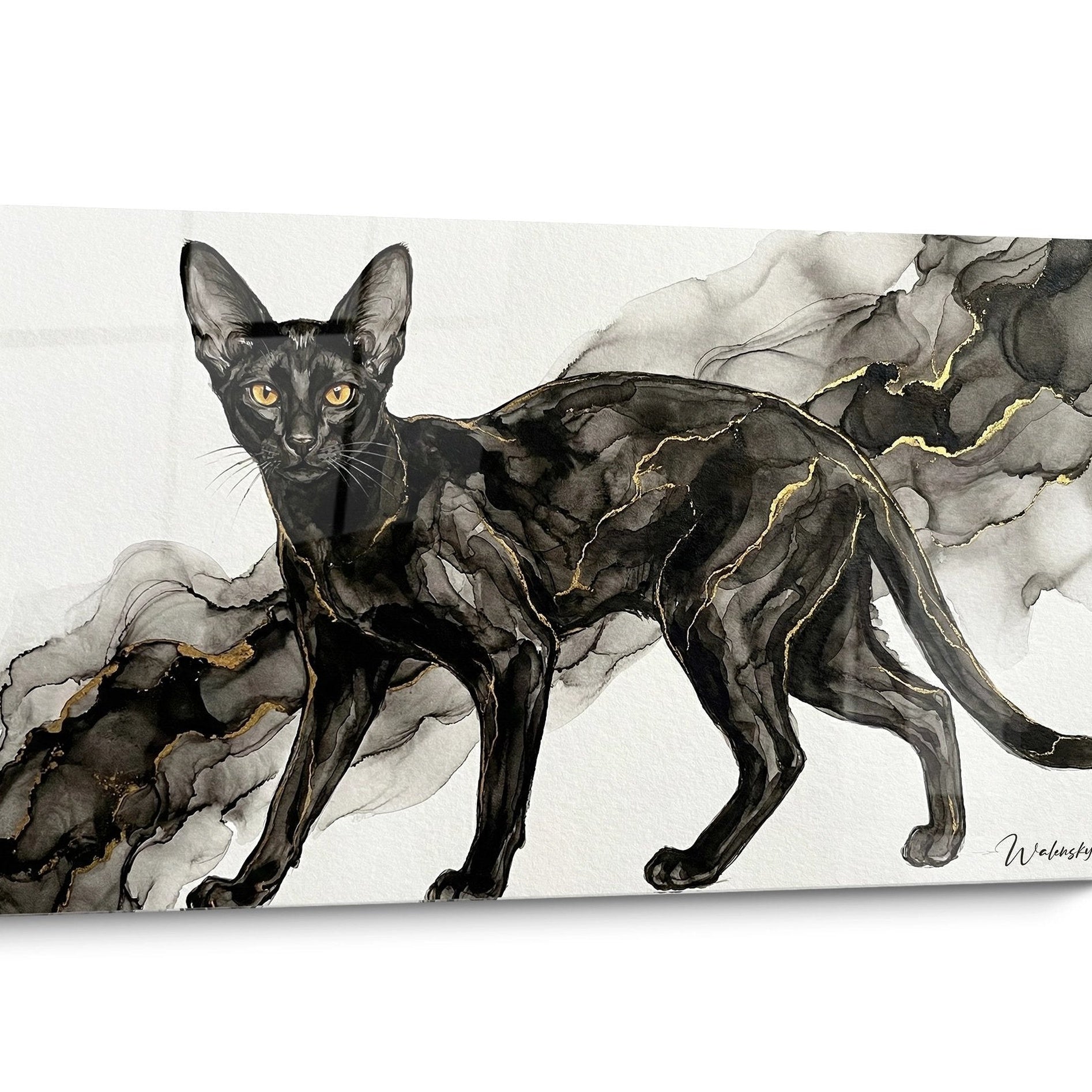 Tableau chat Chausie Noir et Blanc