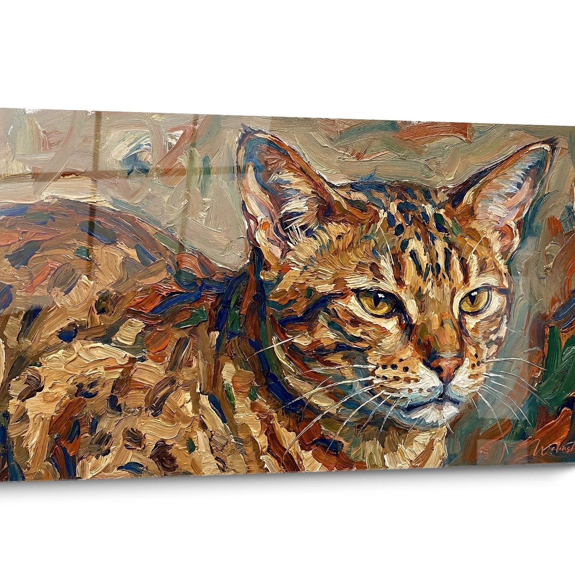 Tableau chat Ocicat Impressionniste