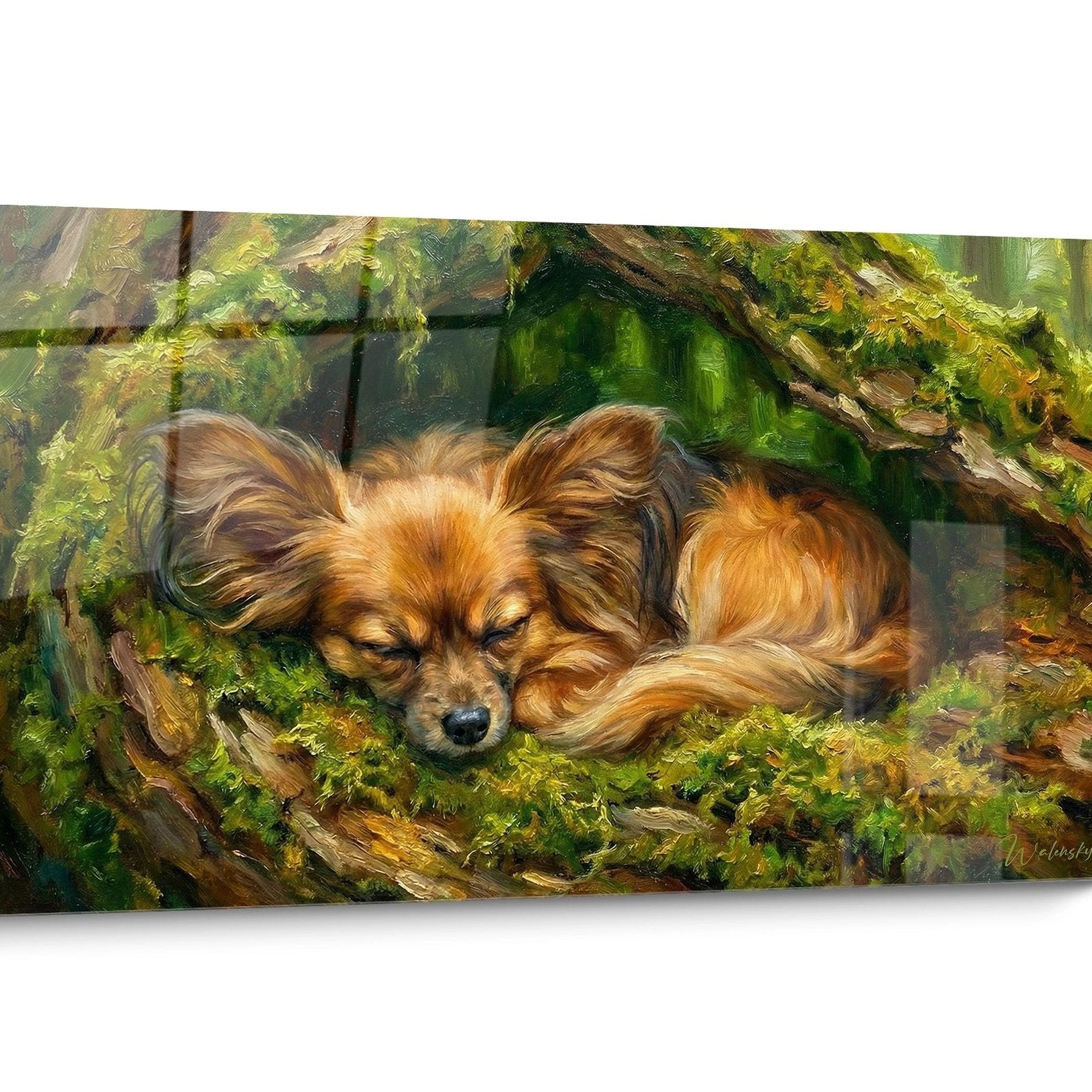 Tableau Chien Papillon Endormi