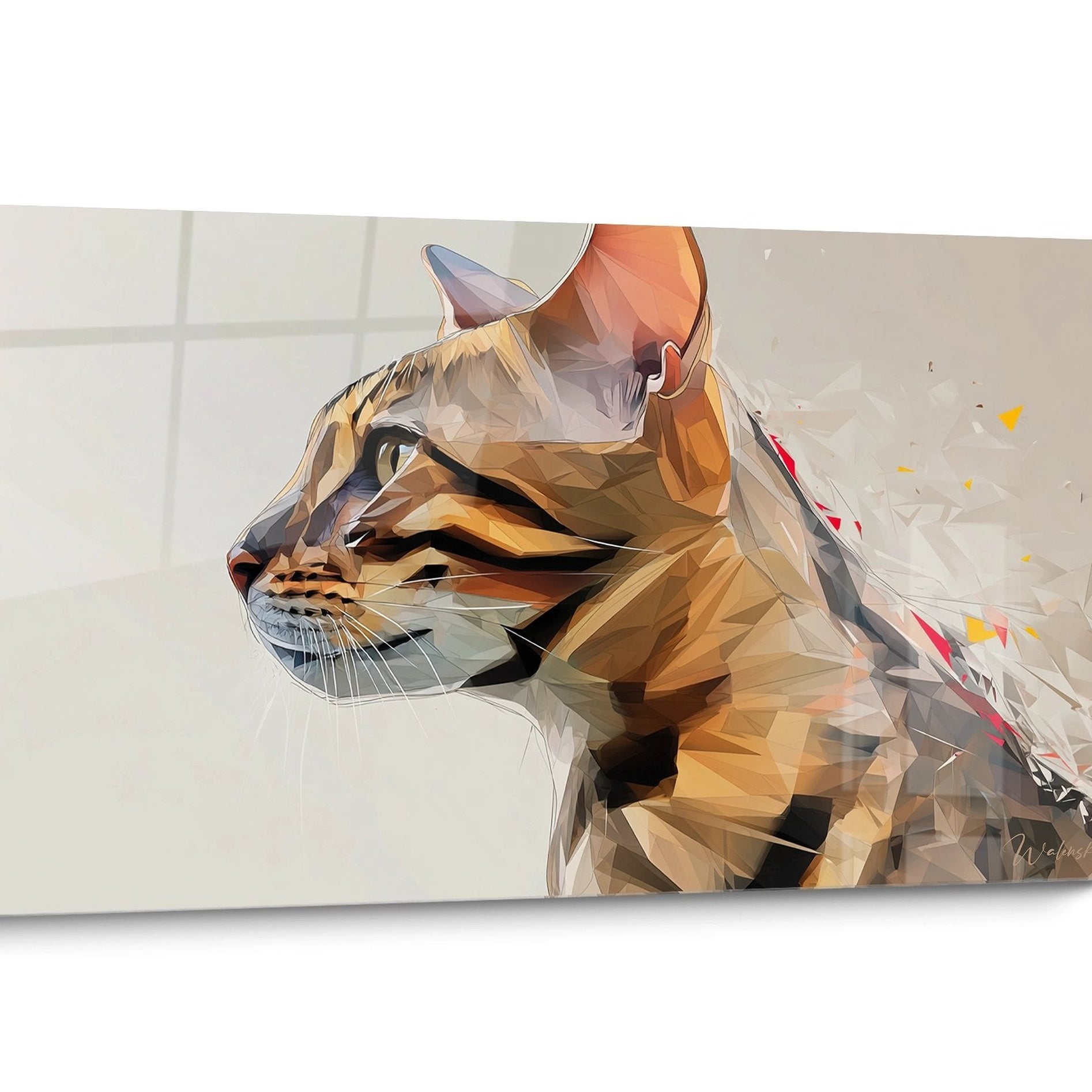 Tableau chat Toyger Géométrique