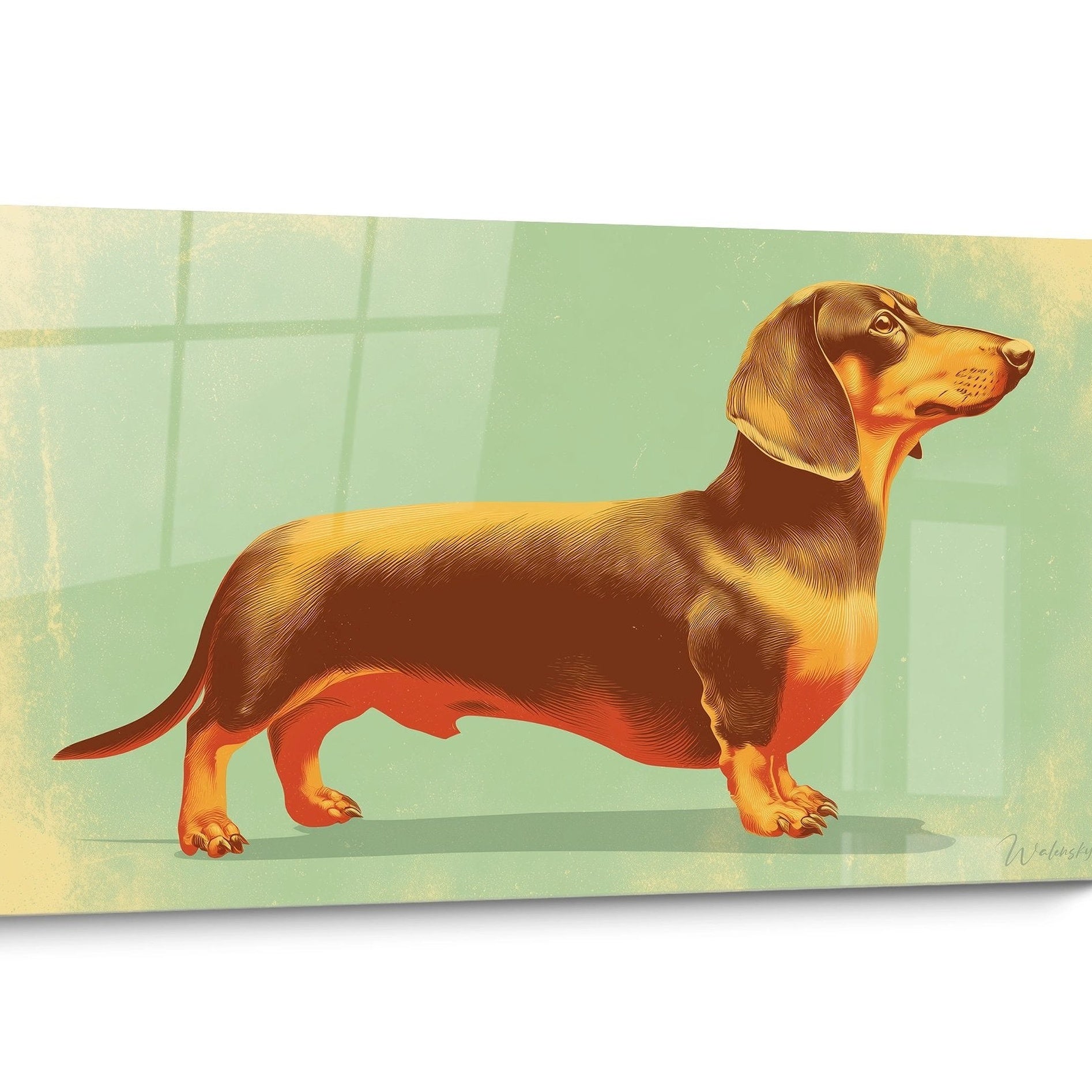 Tableau chien Teckel Vintage