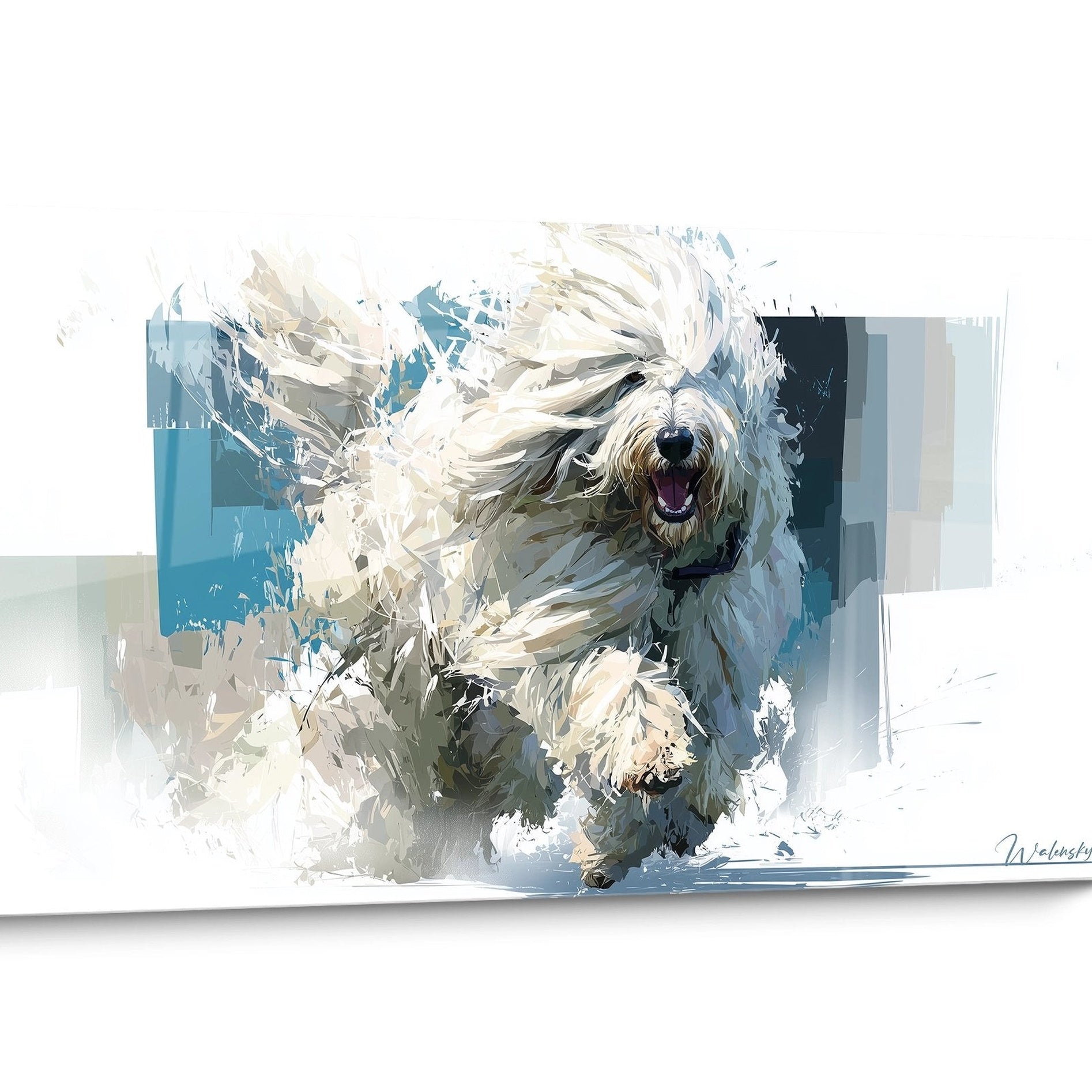 Tableau chien Komondor Moderne