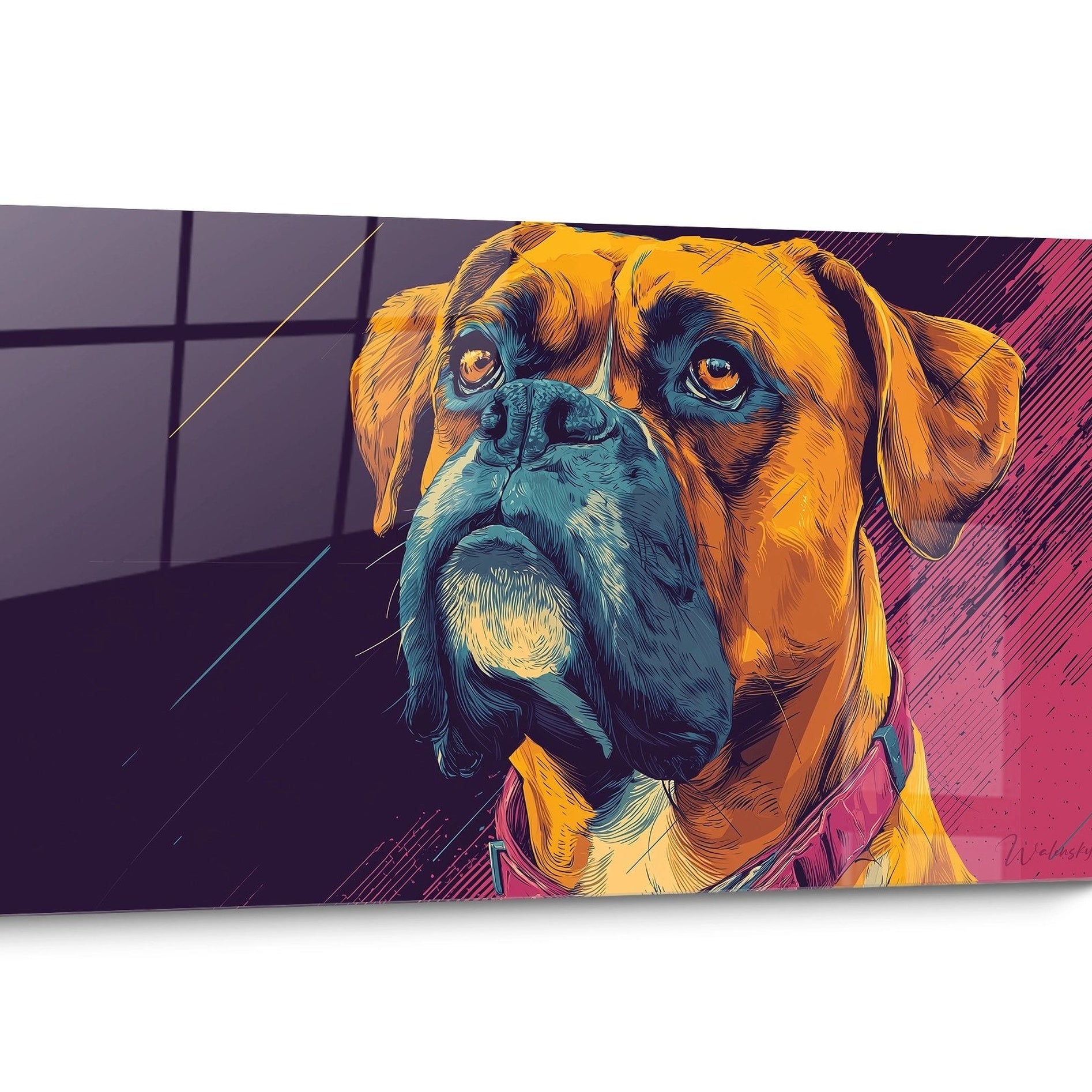 Tableau chien Boxer Portrait
