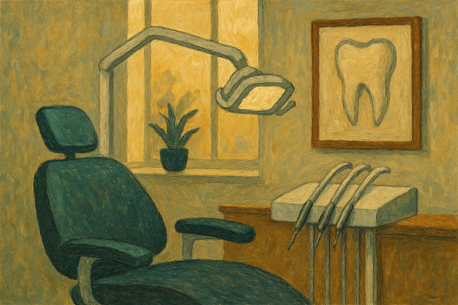 Collection de tableaux pour cabinet dentiste aux motifs apaisants et couleurs douces, créant une ambiance rassurante pour diminuer l'anxiété des patients.