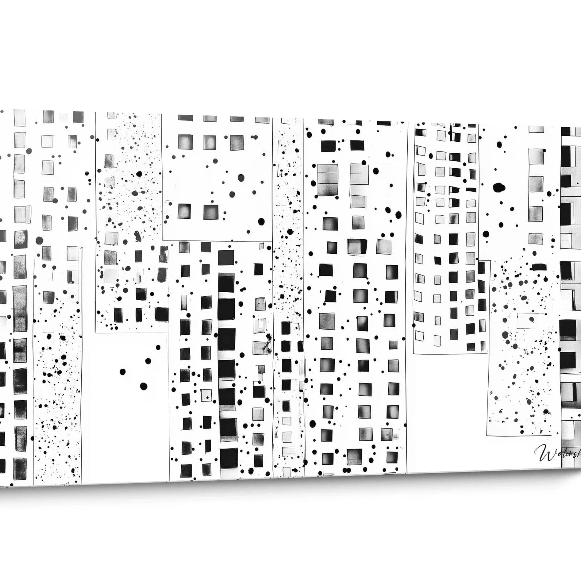 Tableau tacheté noir et blanc style dalmatien Géométrique