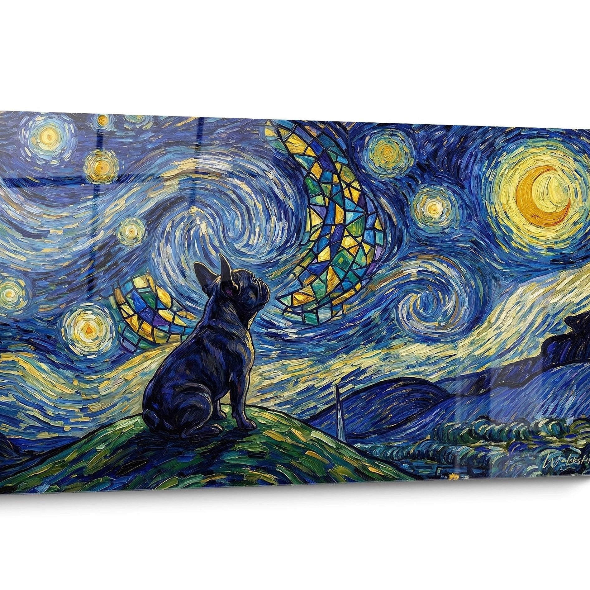 Tableau Bouledogue Francais Noir et Blanc