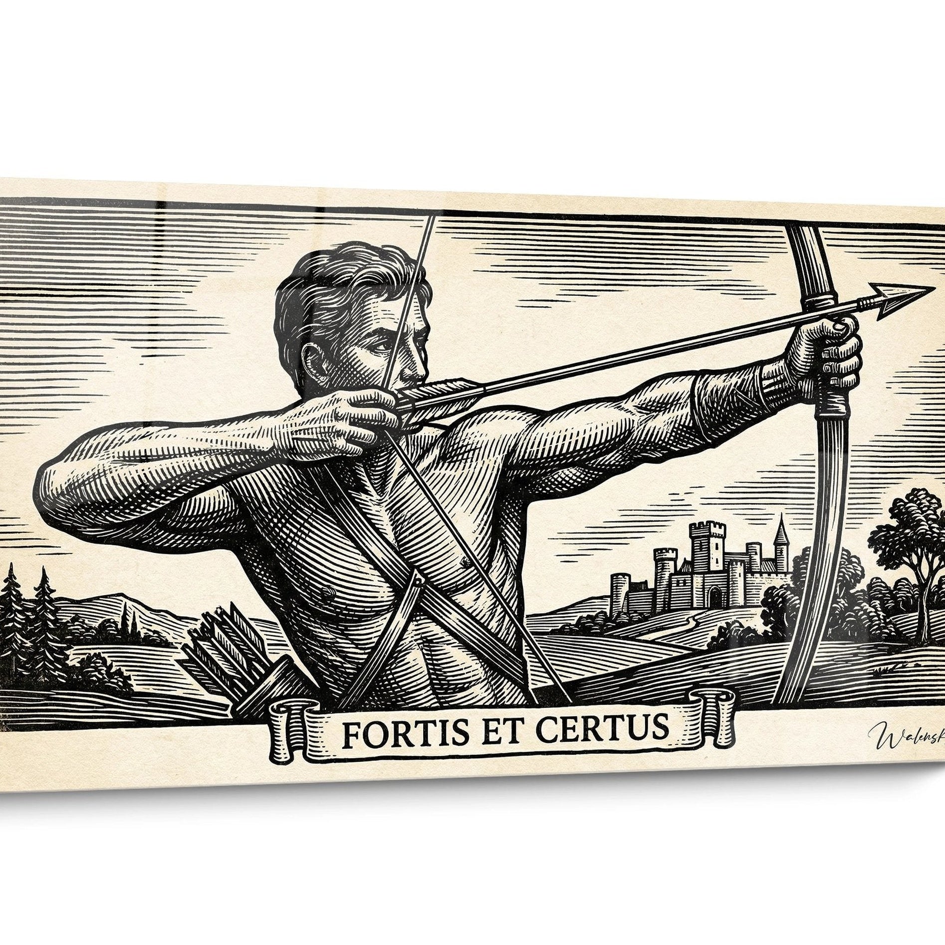 Tableau Tir à l'arc Noir et Blanc