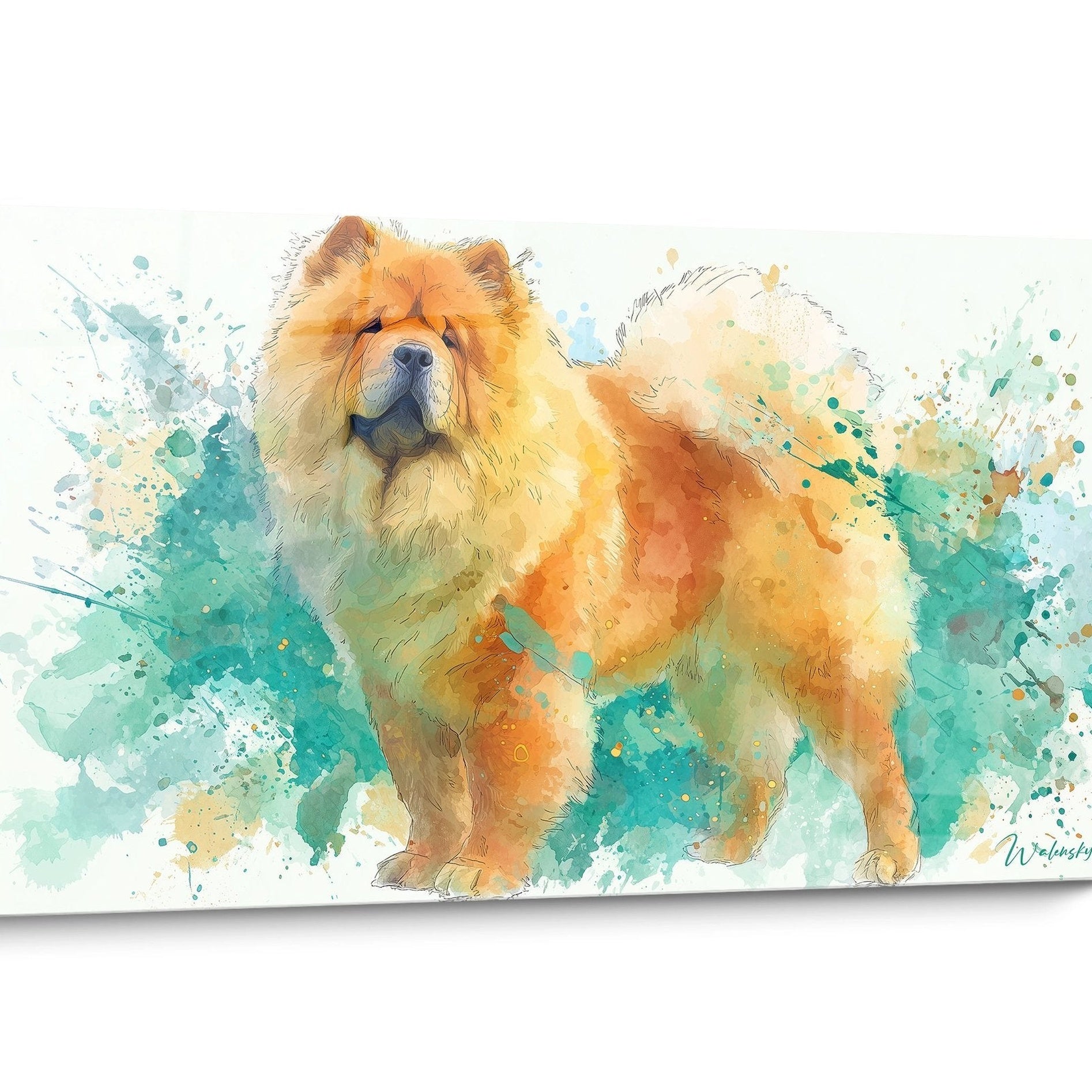 Tableau chien Chow Chow Doré