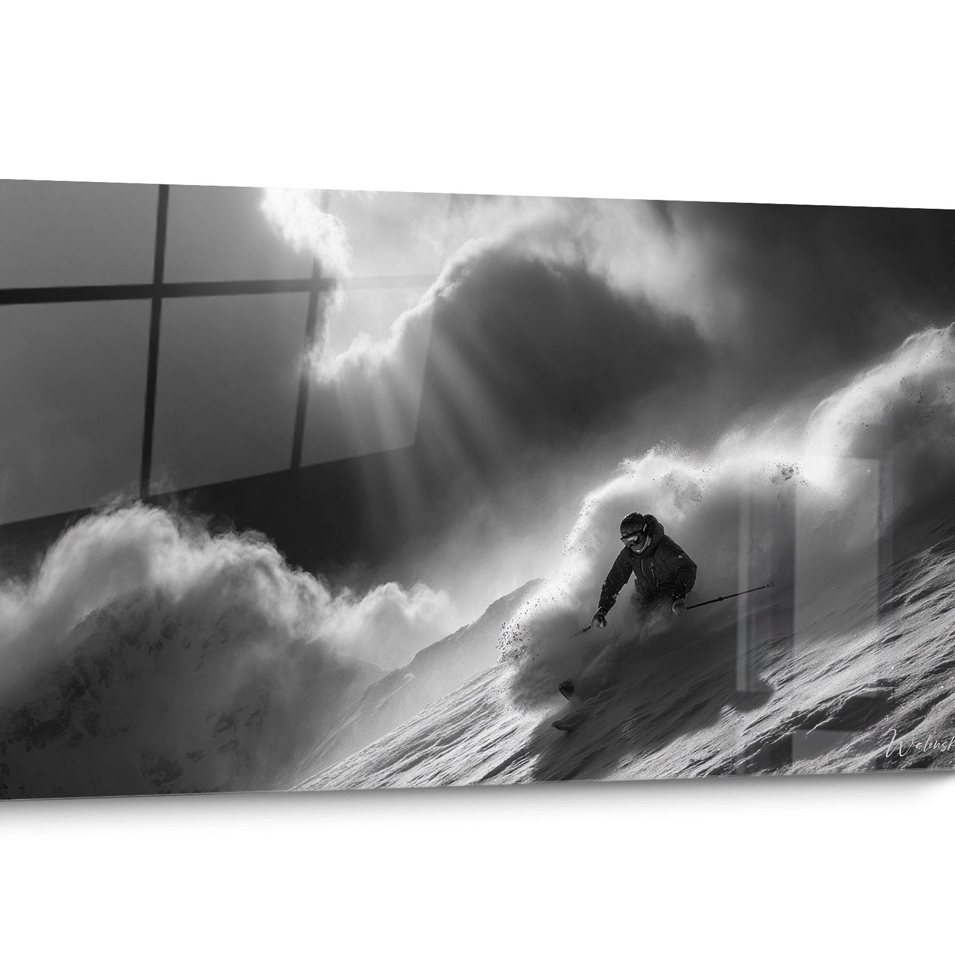 Tableau Ski Noir et Blanc