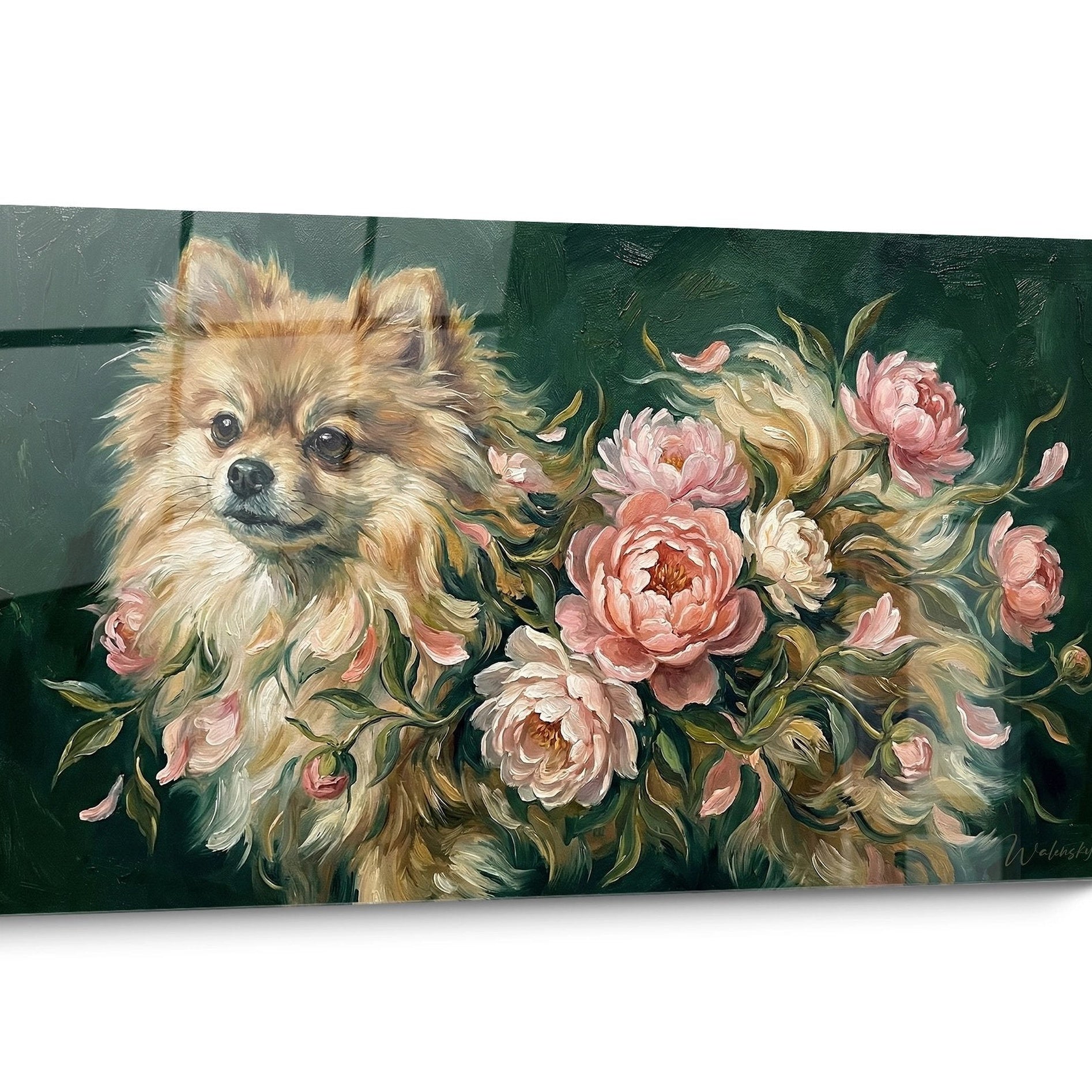 Tableau chien Spitz Poméranien Baroque