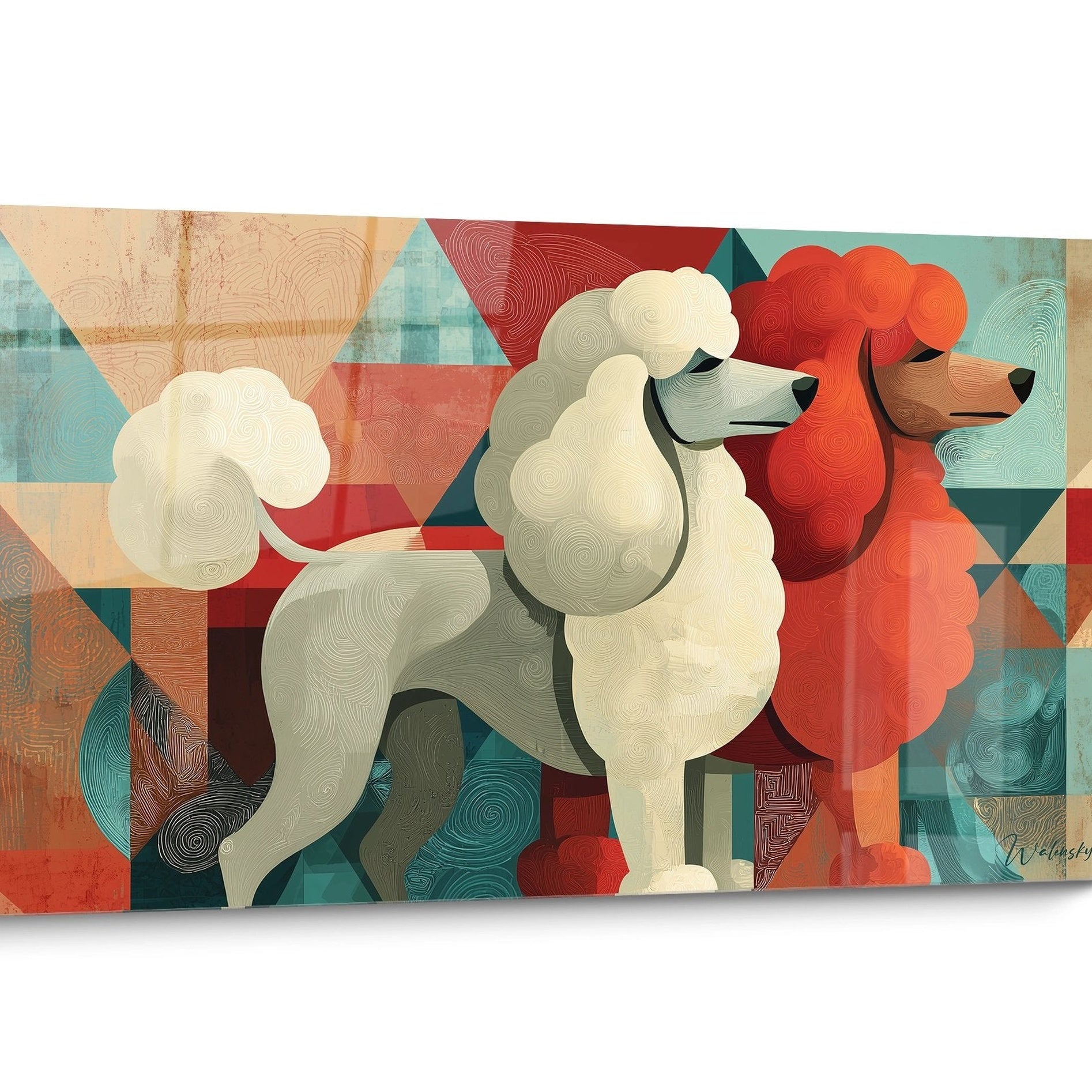 Tableau Caniche Géométrique