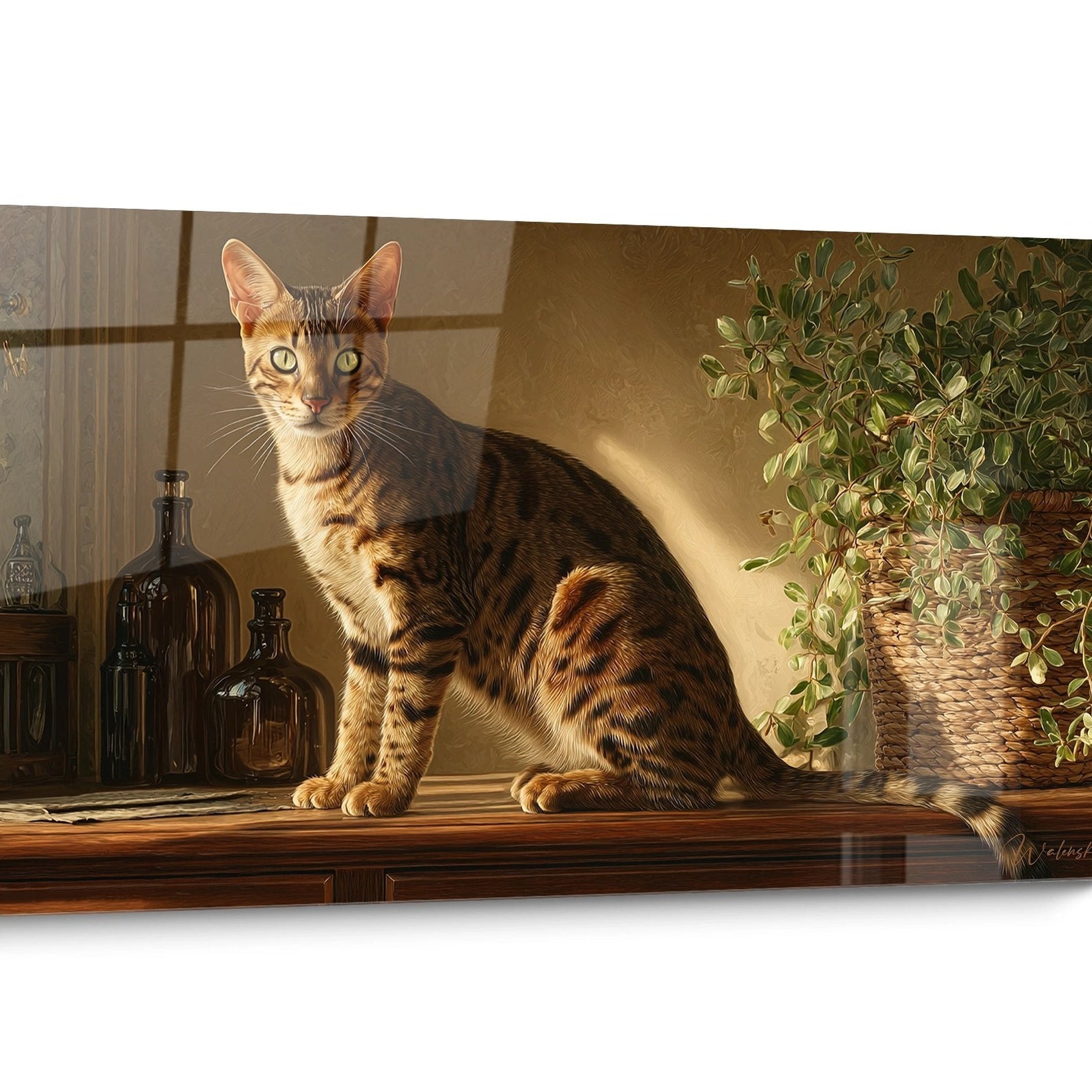 Tableau chat Serengeti Doré