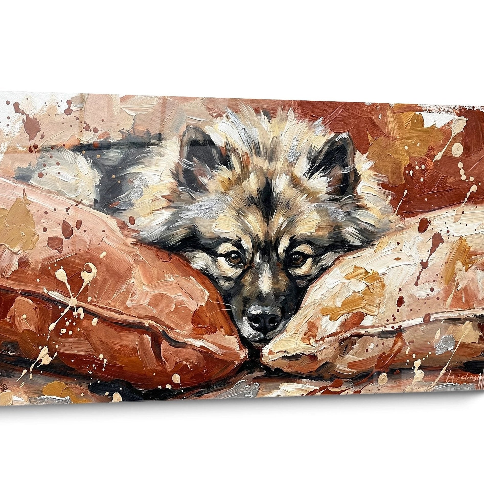 Tableau chien Keeshond Expressionniste
