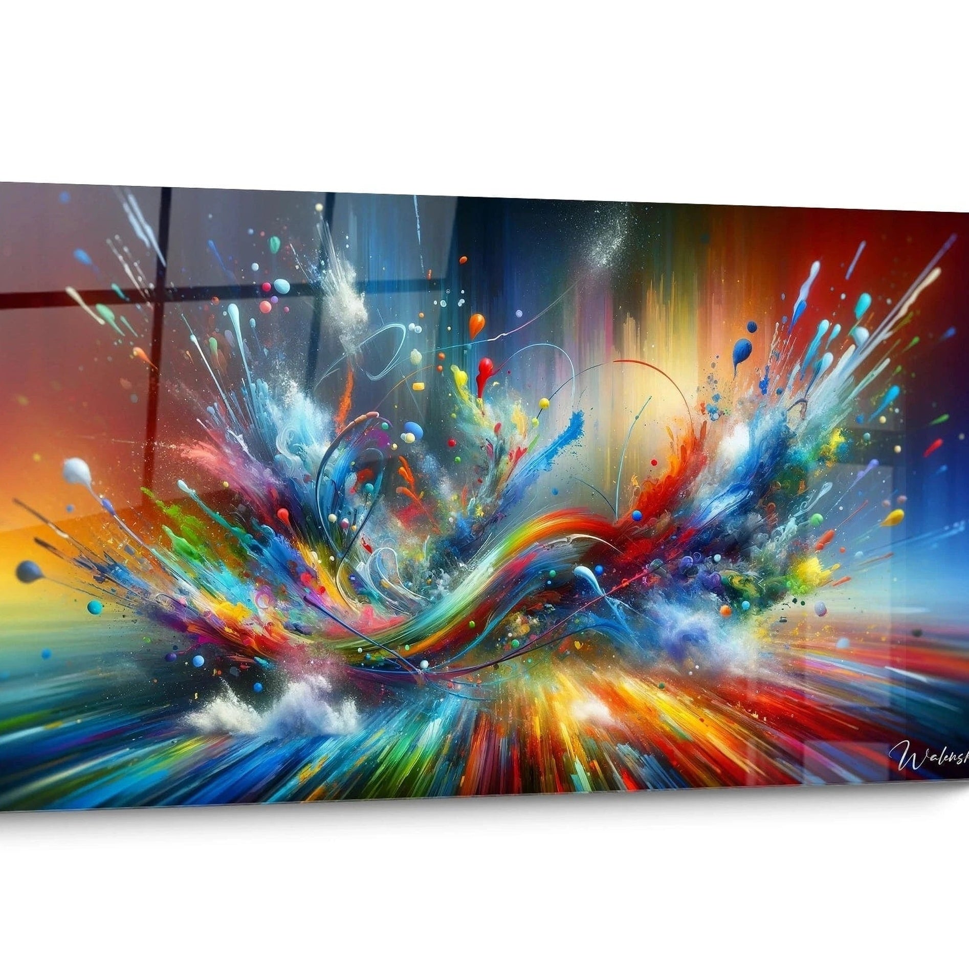 Tableau abstrait Coloré Cosmique