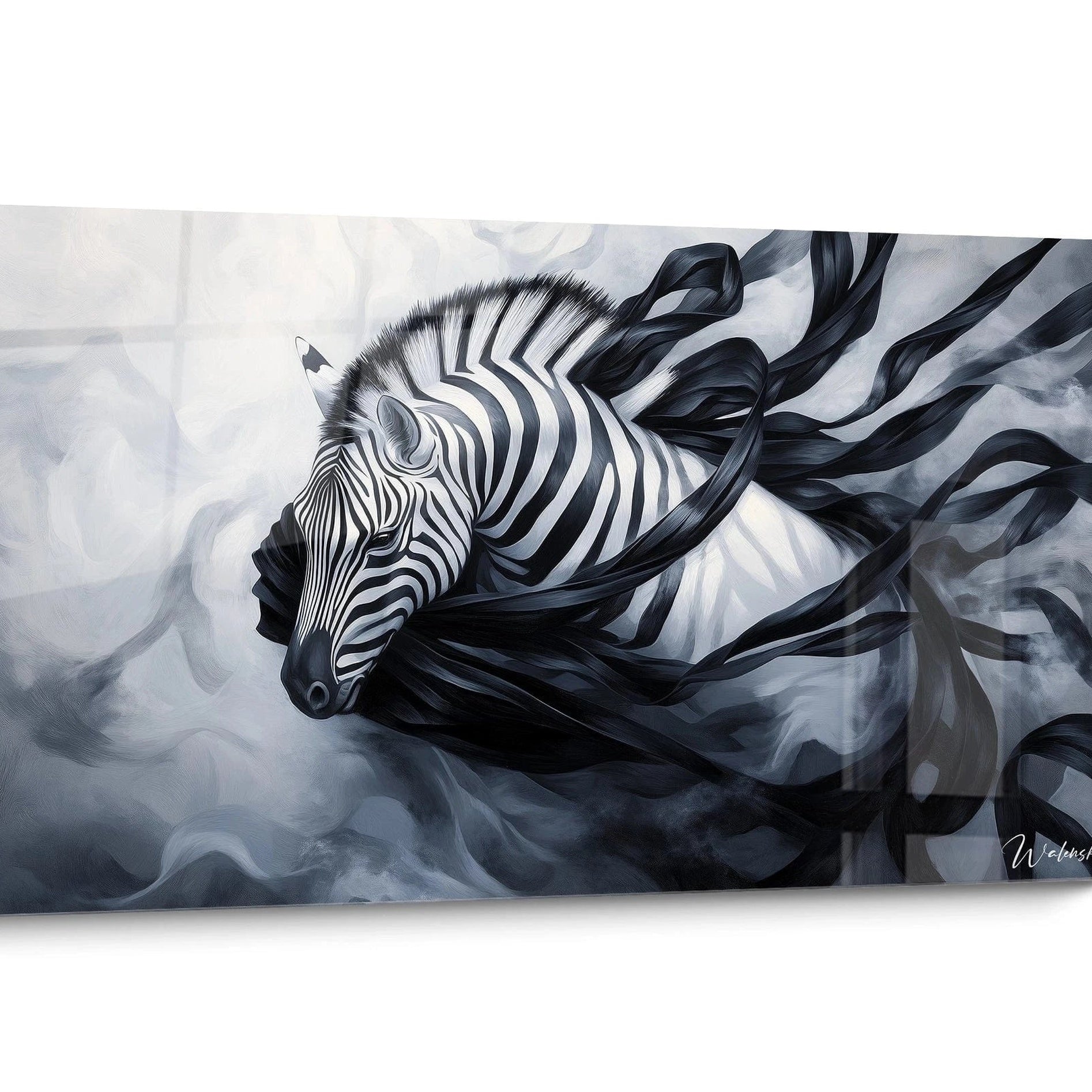 Tableau Zebre Coloré Noir et Blanc