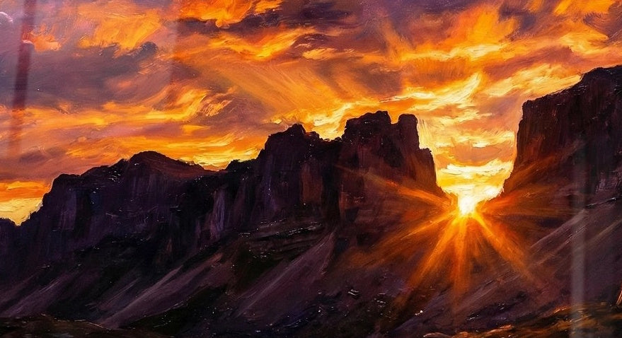 Tableau format panoramique Coucher Soleil