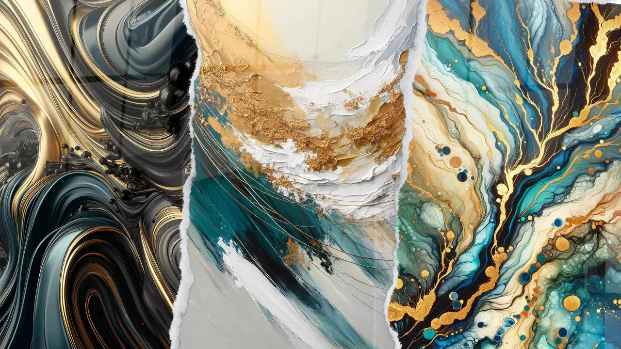 Collection de tableaux abstraits captivants avec des formes et des couleurs vibrantes pour enrichir votre intérieur