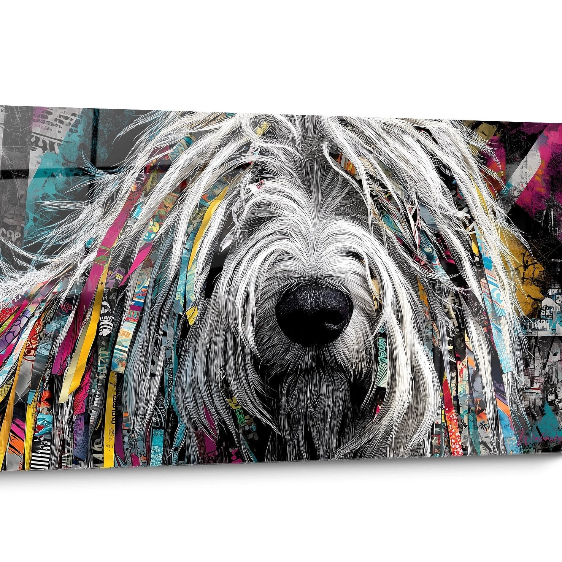Tableau chien Komondor Pop Art