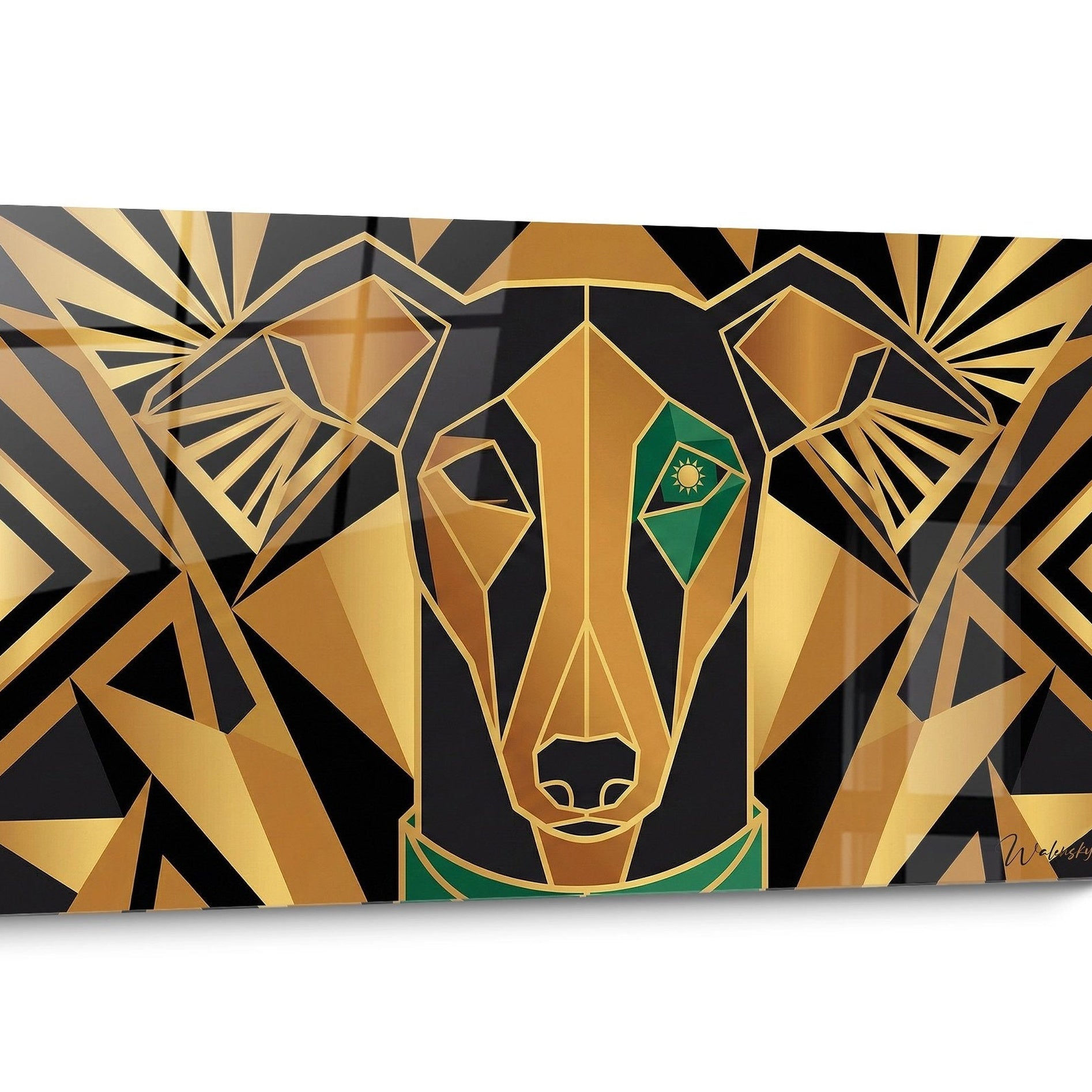 Tableau Lévrier Greyhound Noir et Blanc