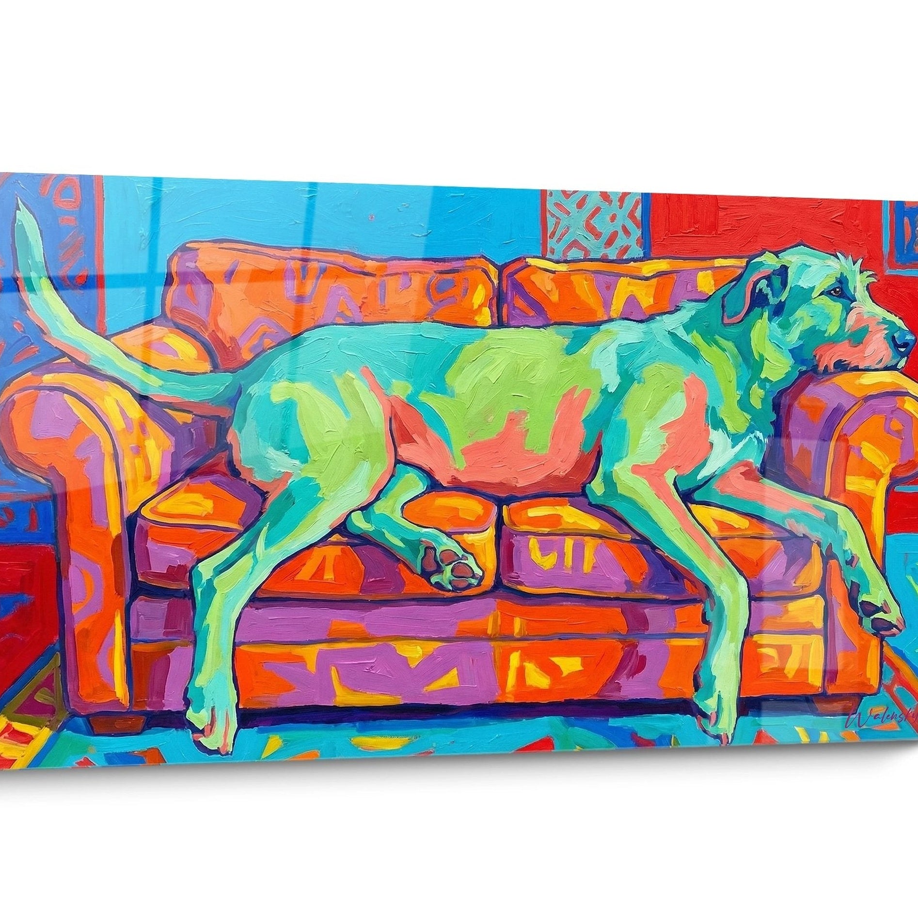 Tableau chien Irish Wolfhound Colore