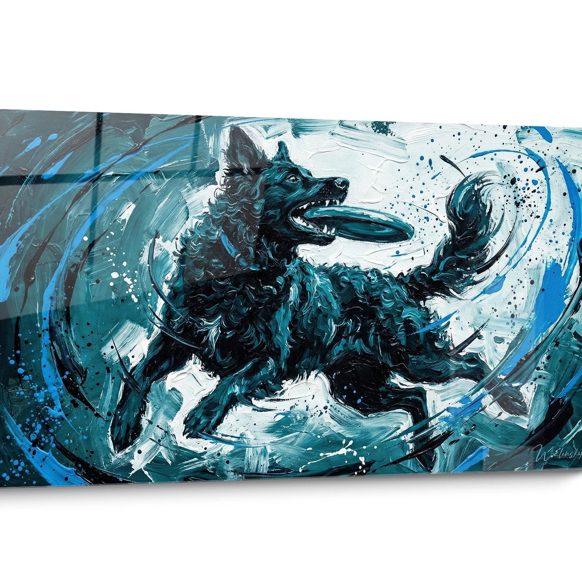 Tableau chien Mudi Aquarelle