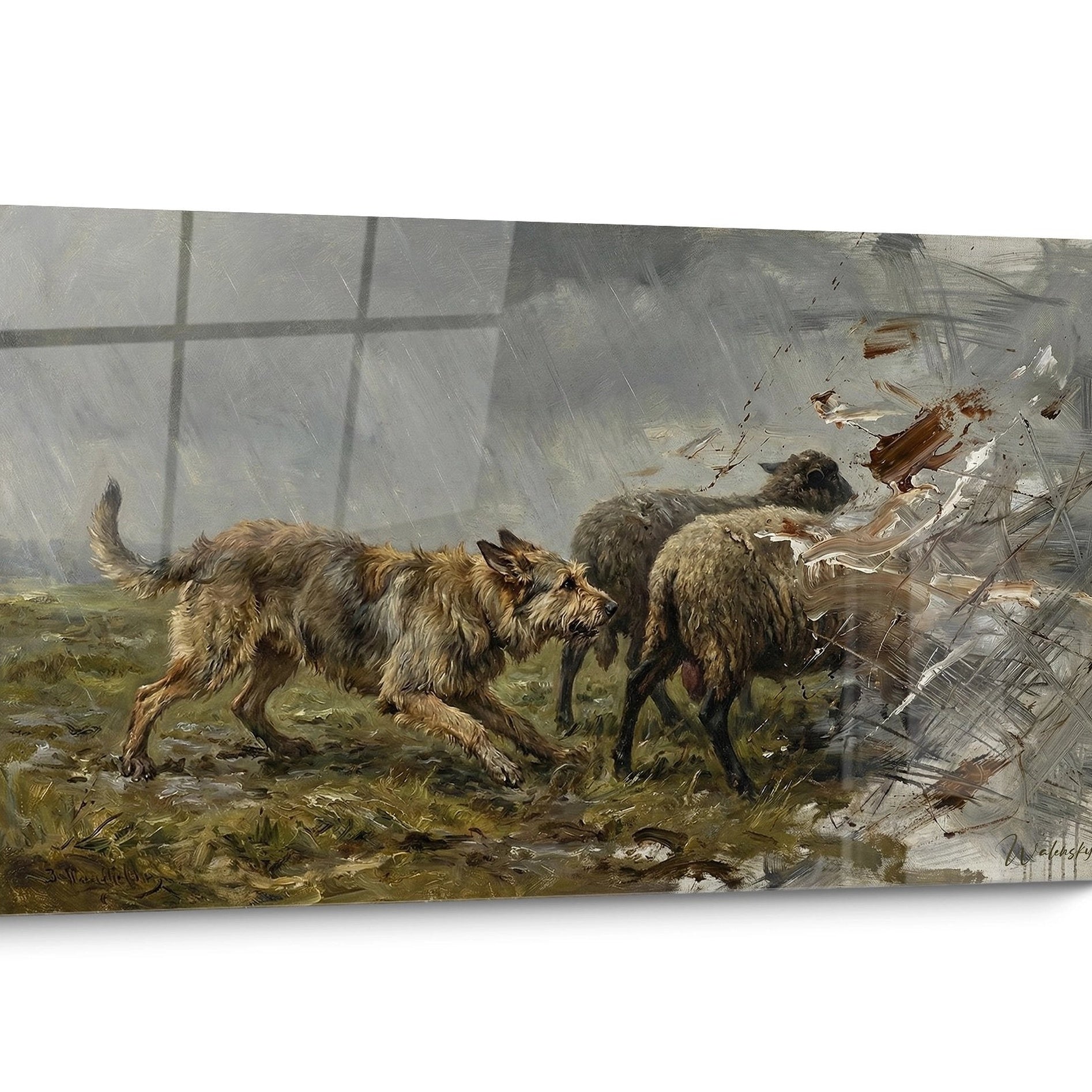 Tableau chien Berger Picard Rustique