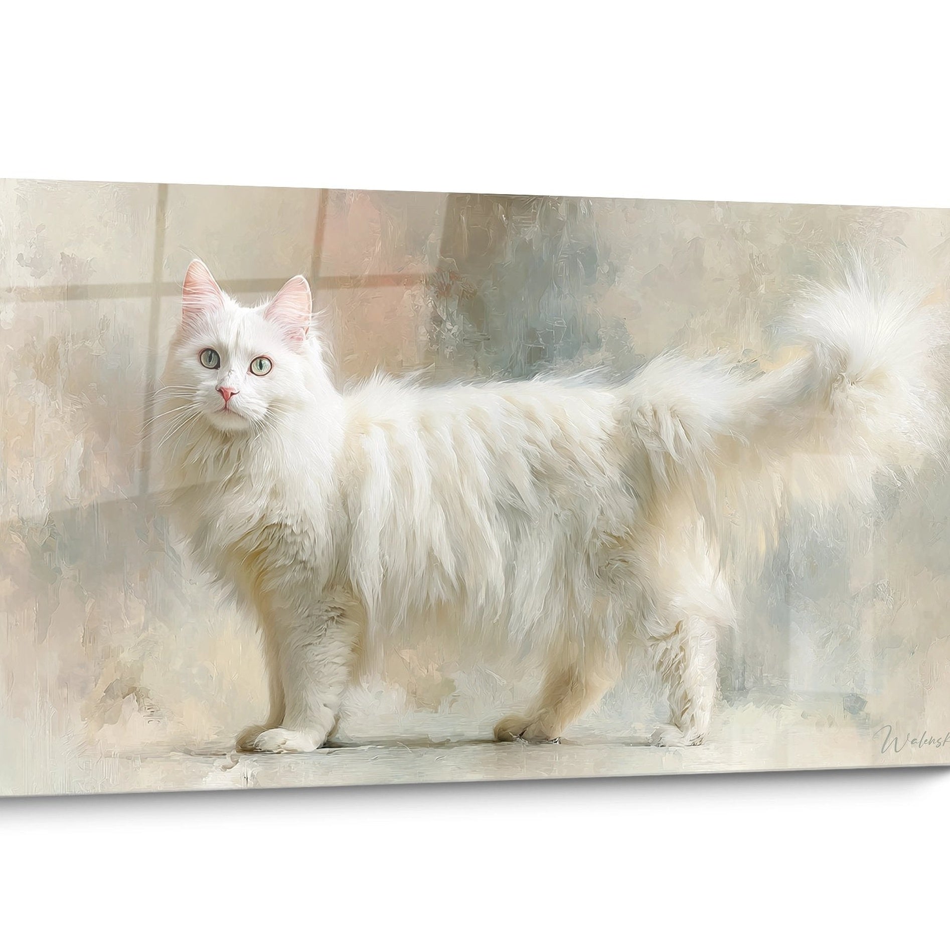 Tableau chat Turkish Angora Portrait