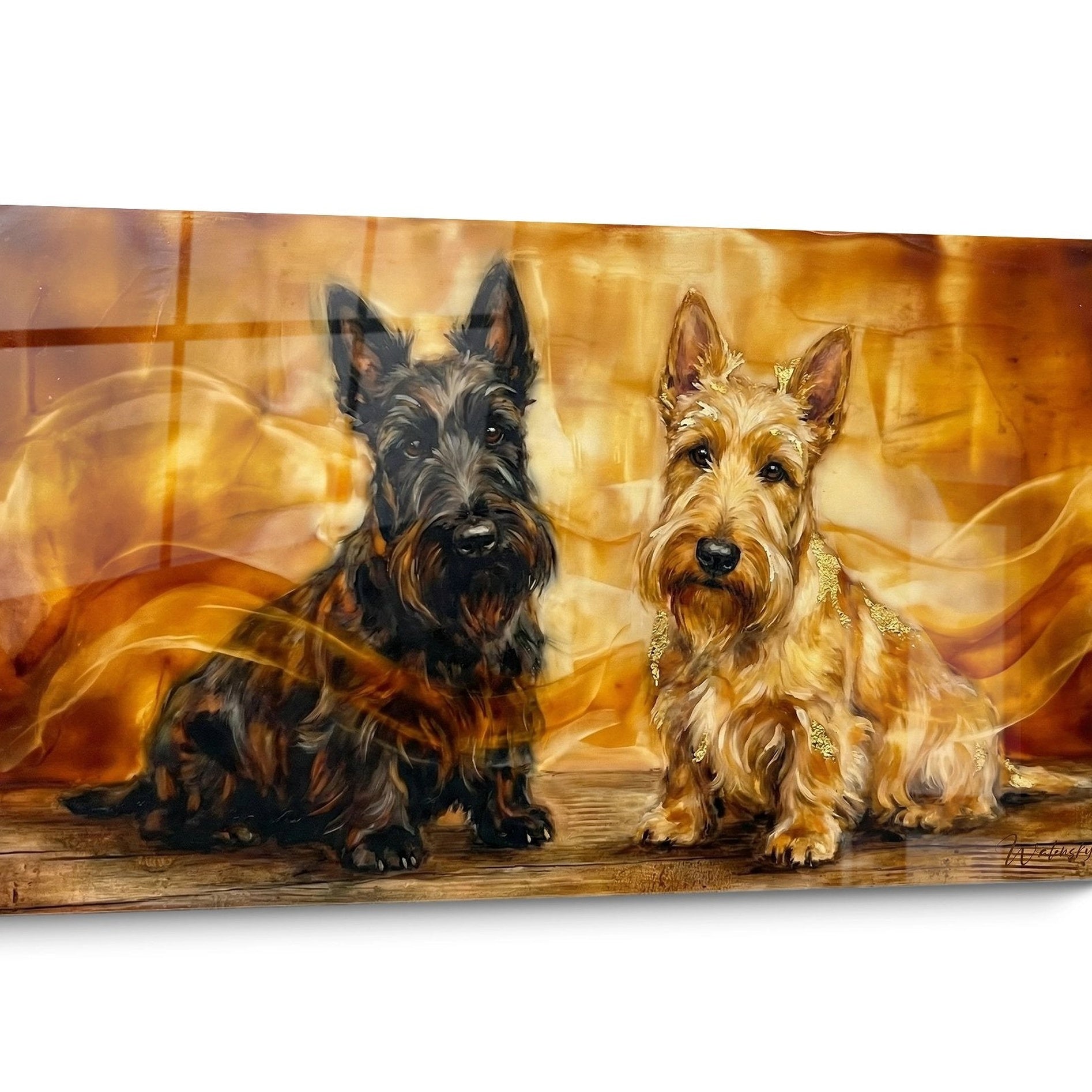 Tableau chien Scottish Terrier Doré