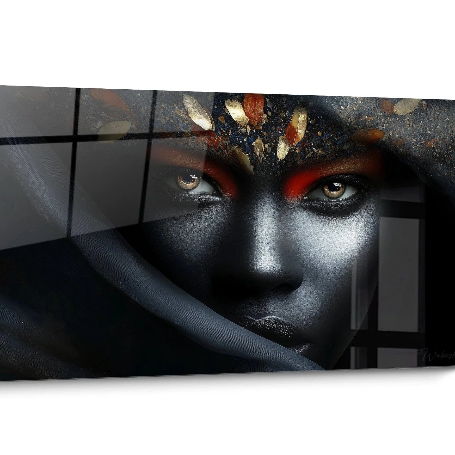 Tableau Visage africain Doré