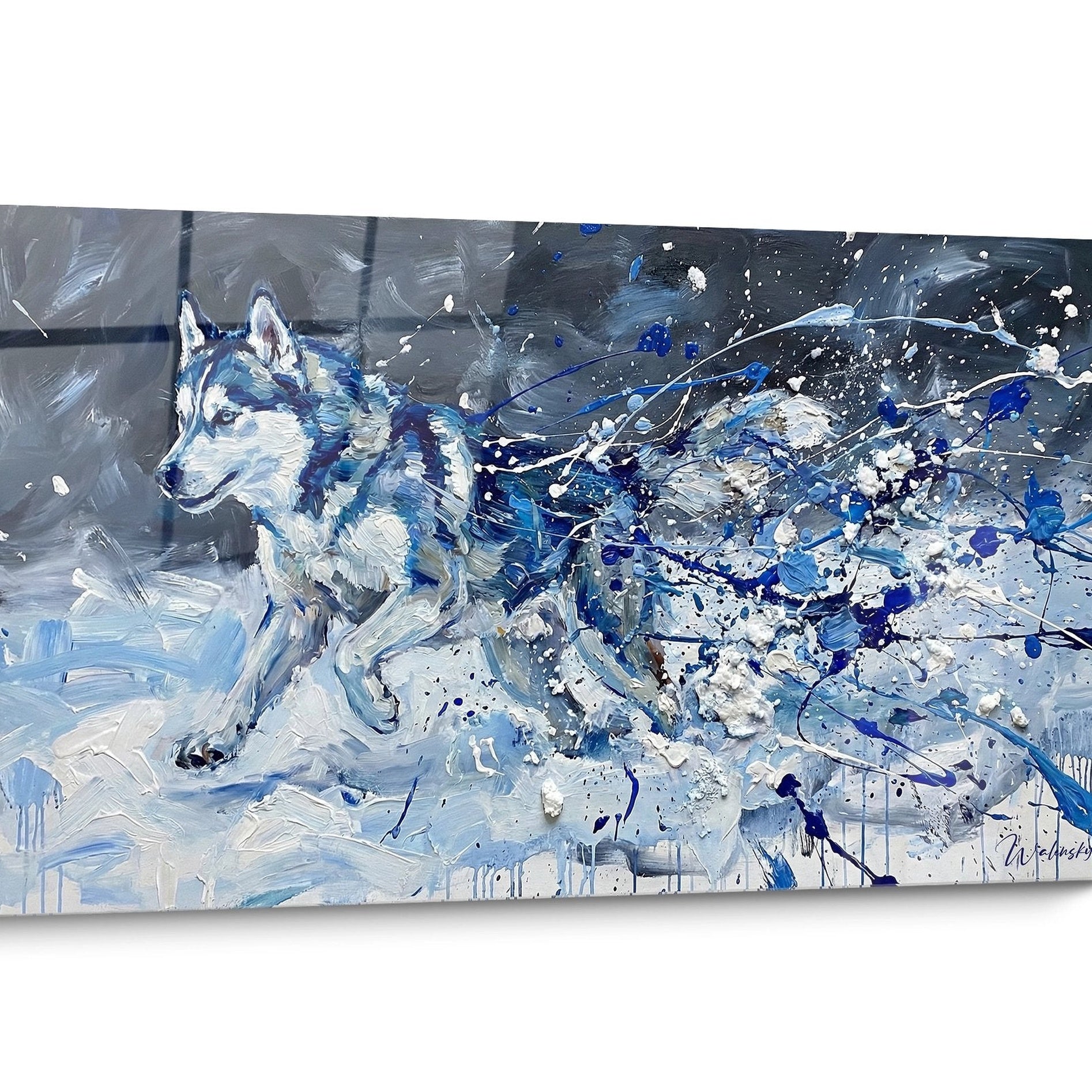 Tableau chien Husky Sibérien Abstrait