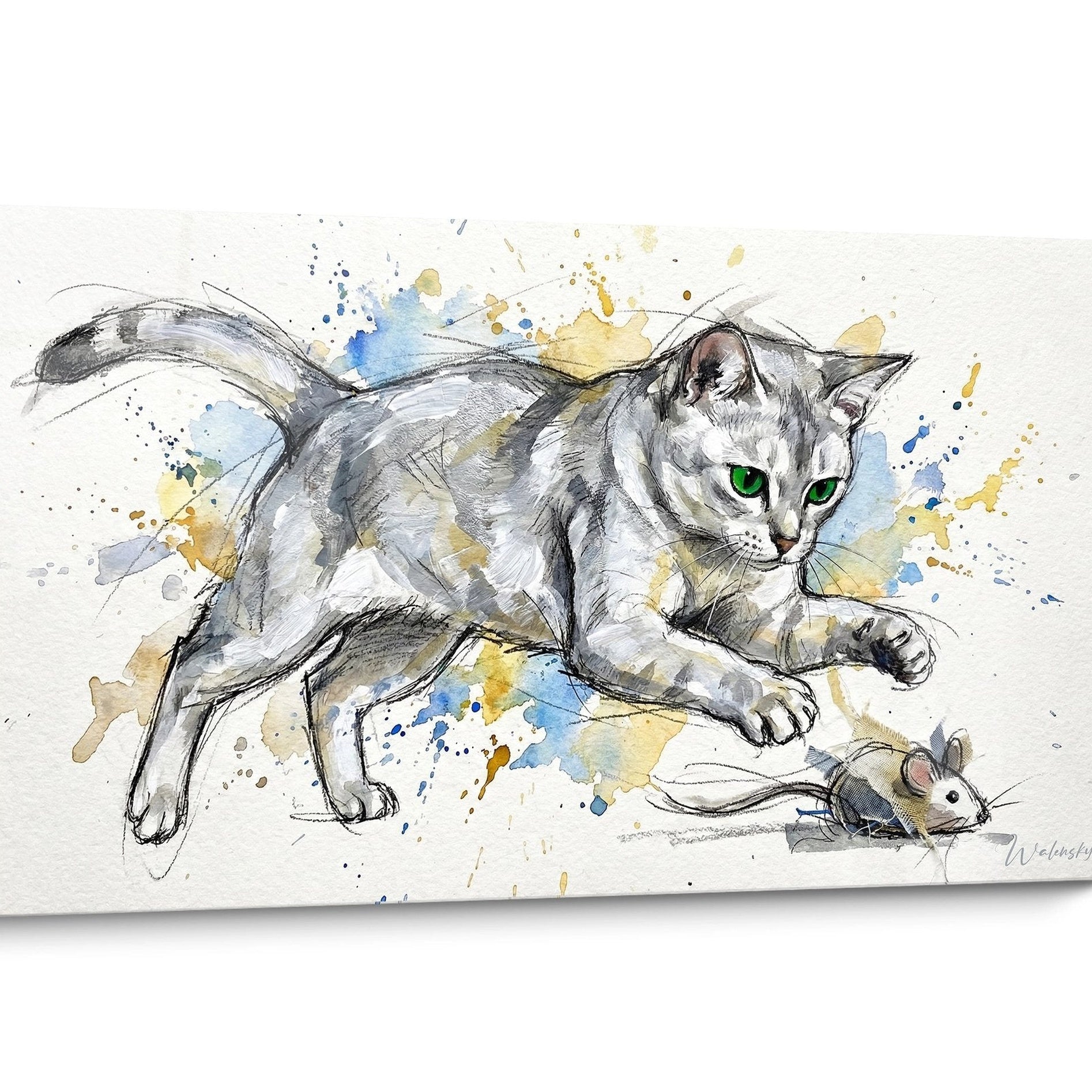 Tableau chat Burmilla Aquarelle