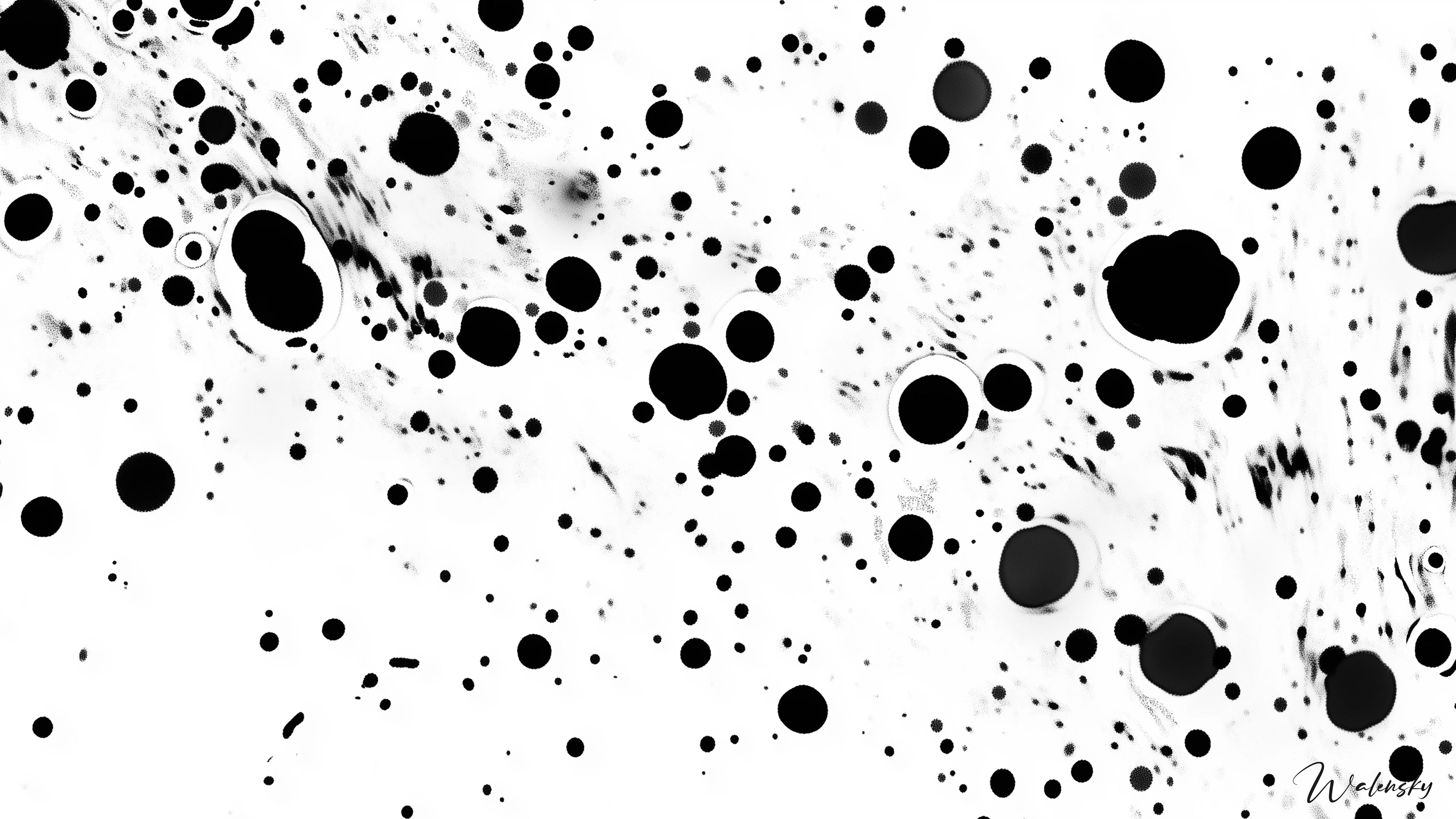 Tableau contemporain motif tacheté noir et blanc style dalmatien pour décoration murale moderne et élégante d'intérieur
