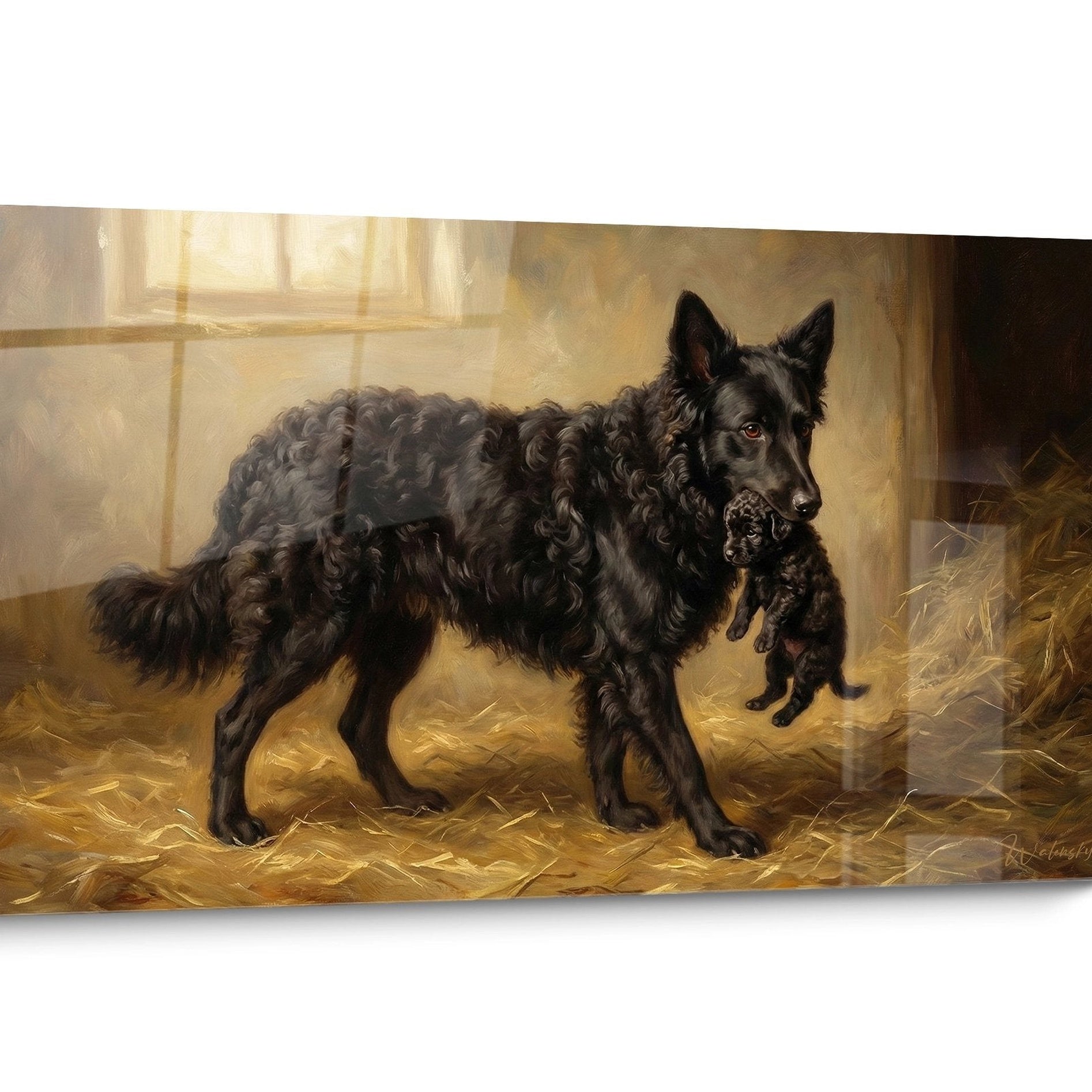 Tableau chien Mudi Doré