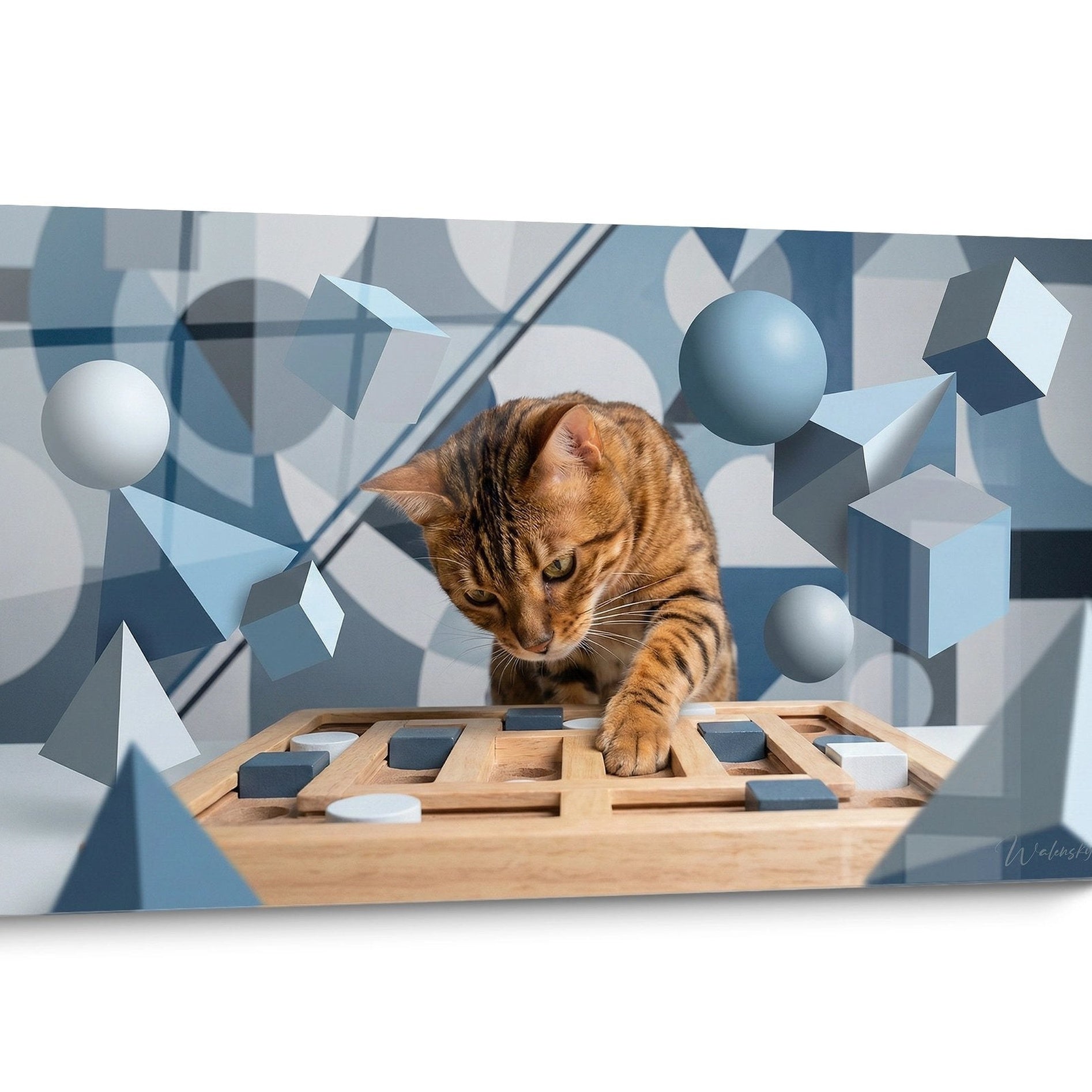 Tableau chat Bengal Géométrique