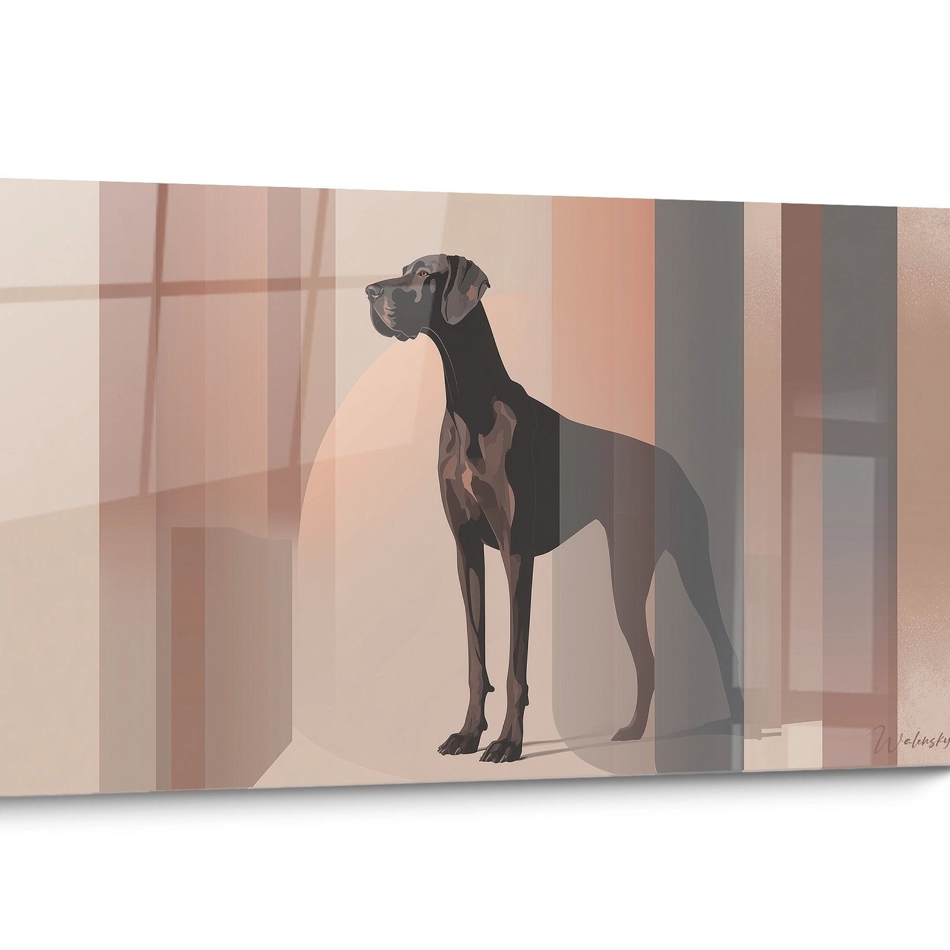 Tableau Dogue Allemand Géométrique