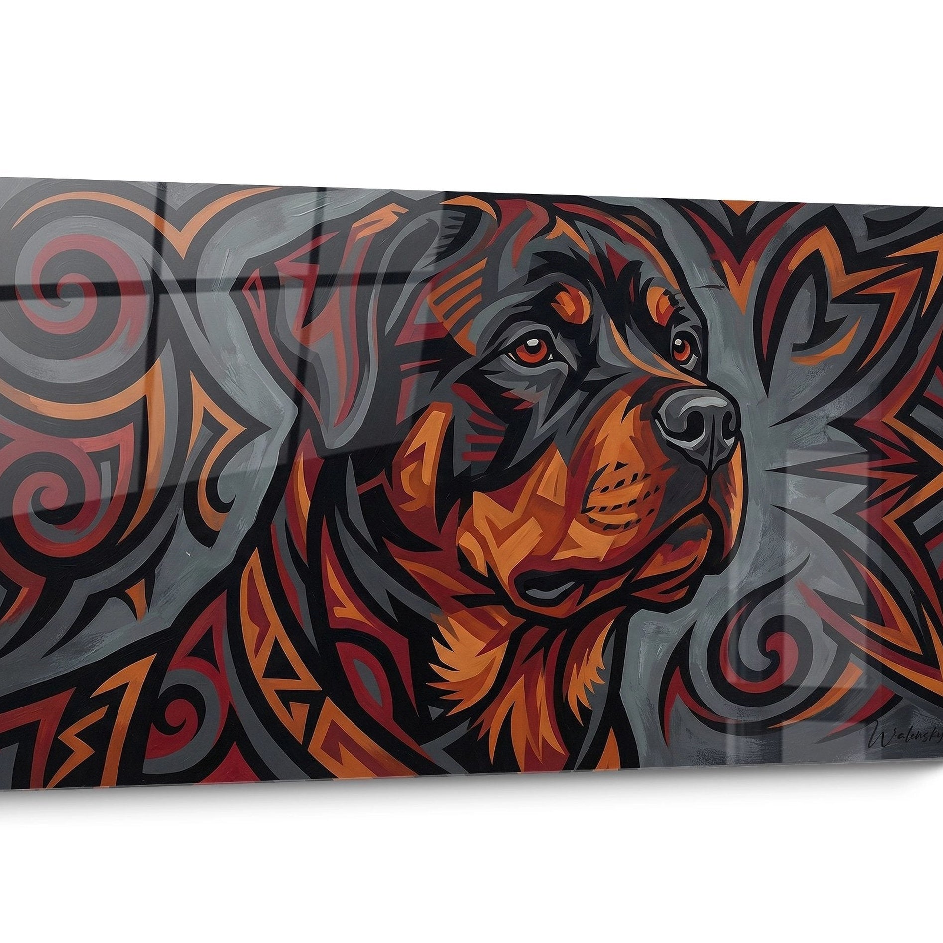 Tableau chien Rottweiler Géométrique