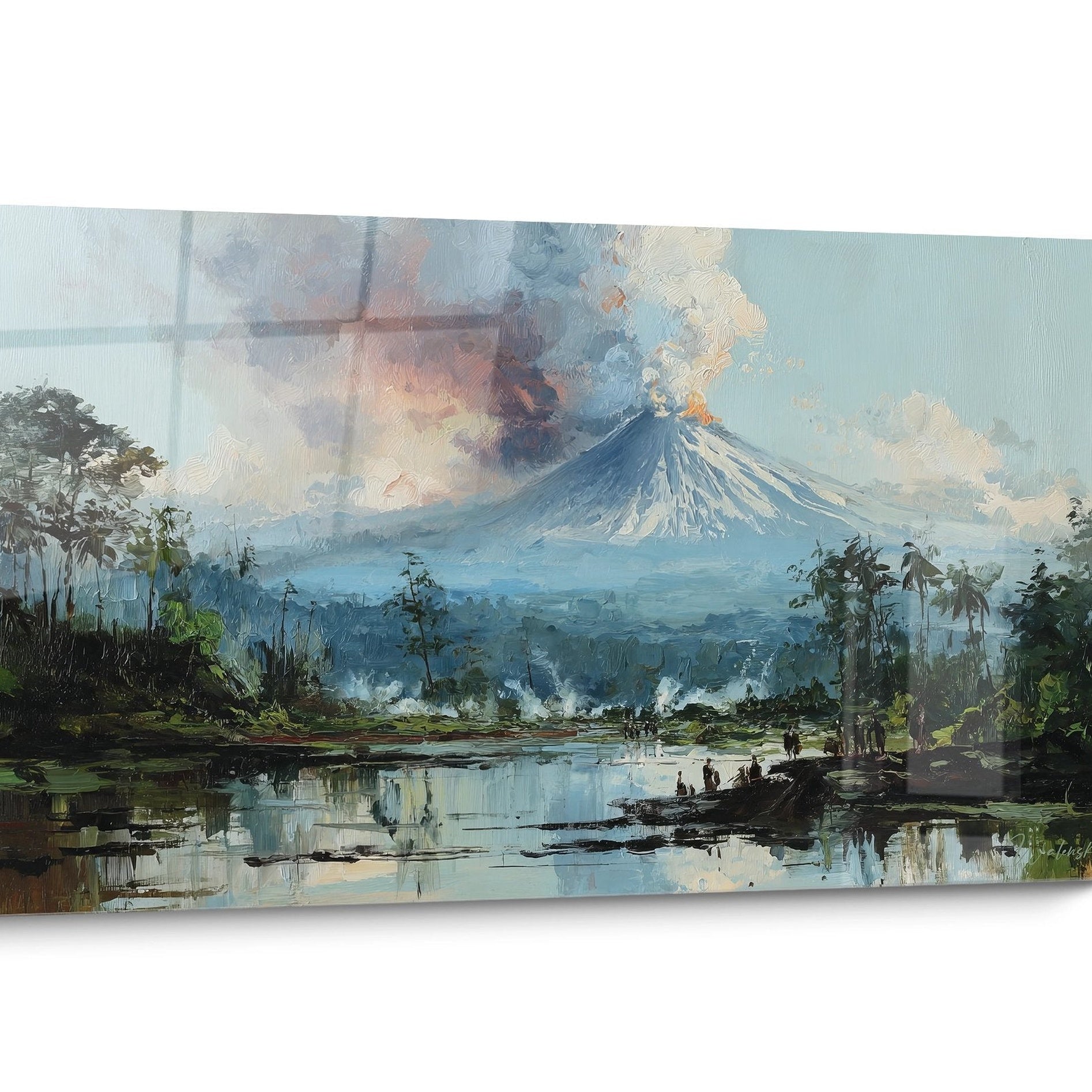 Tableau volcans Tropical Doré