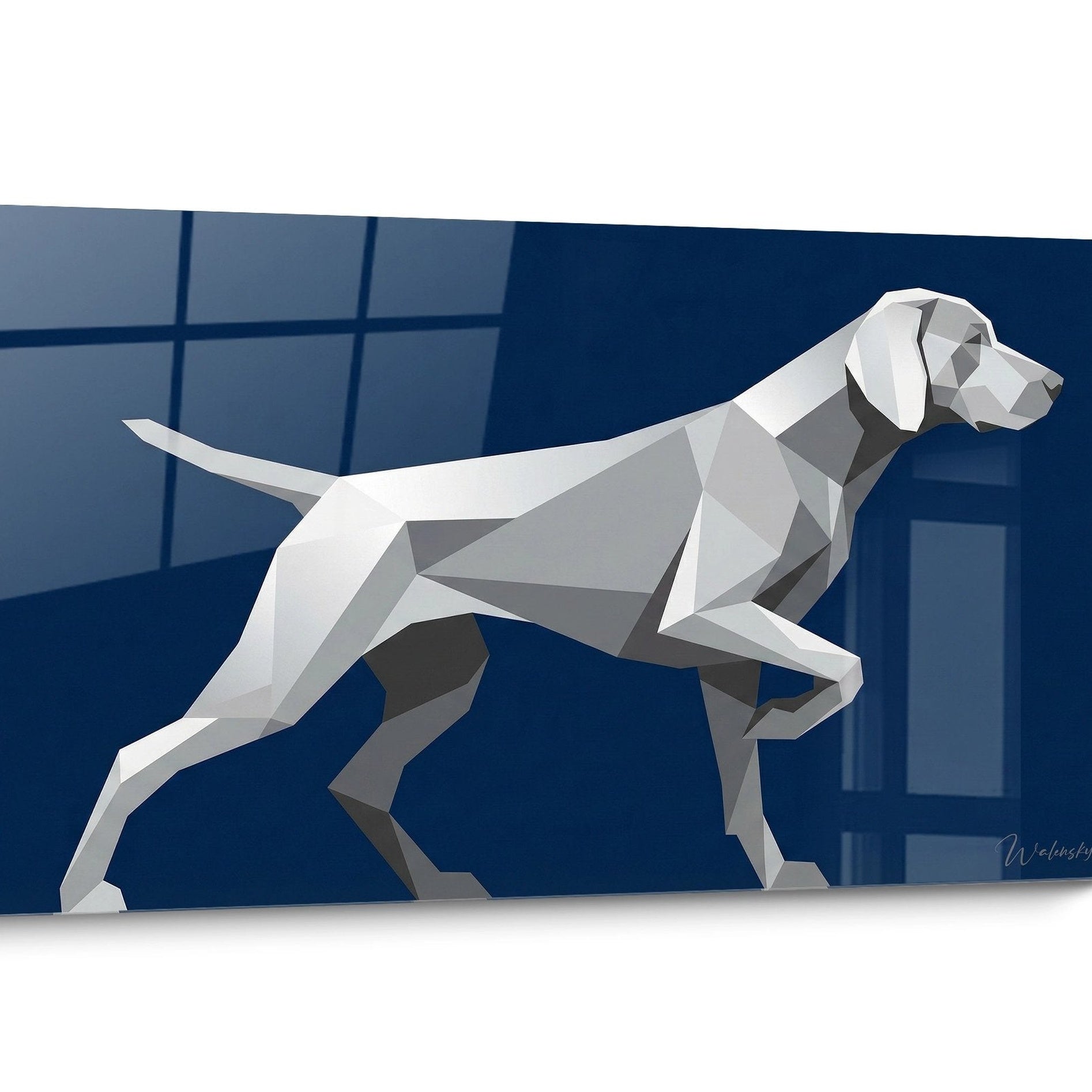 Tableau chien Braque de Weimar Géométrique