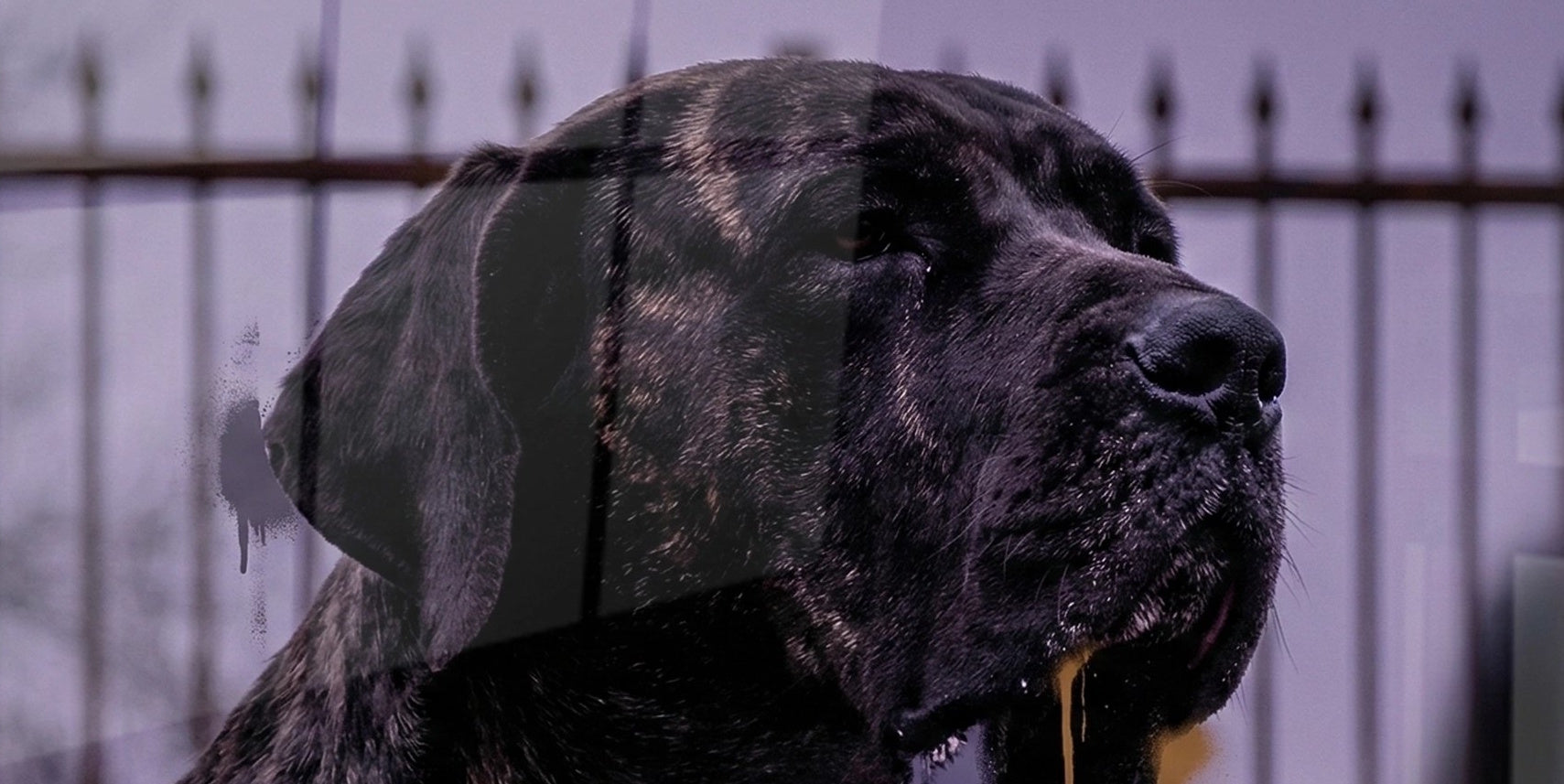 Tableau chien Fila Brasileiro Noir et Blanc