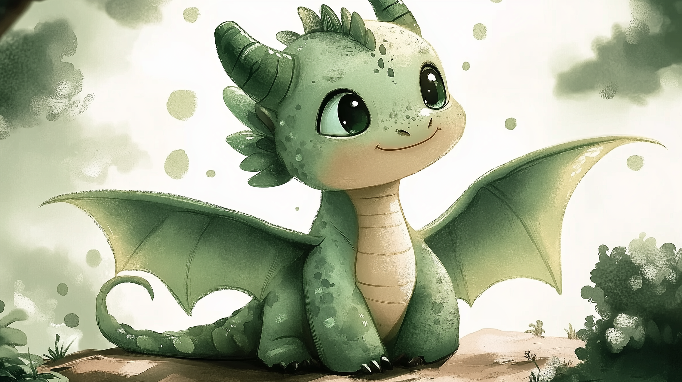 Tableau dragon pour enfant illustrant un dragon majestueux dans un décor fantastique et envoûtant.