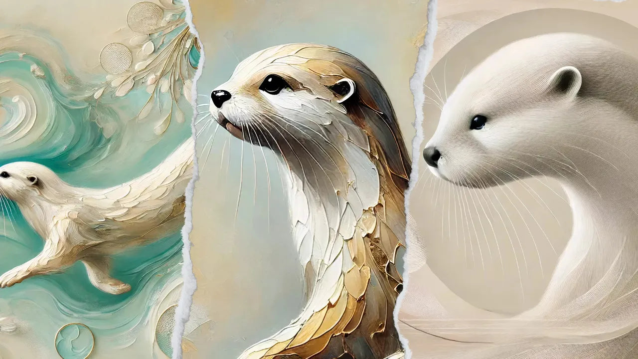 Collection Tableaux Loutre avec des œuvres d'art représentant la grâce des loutres dans leur habitat aquatique