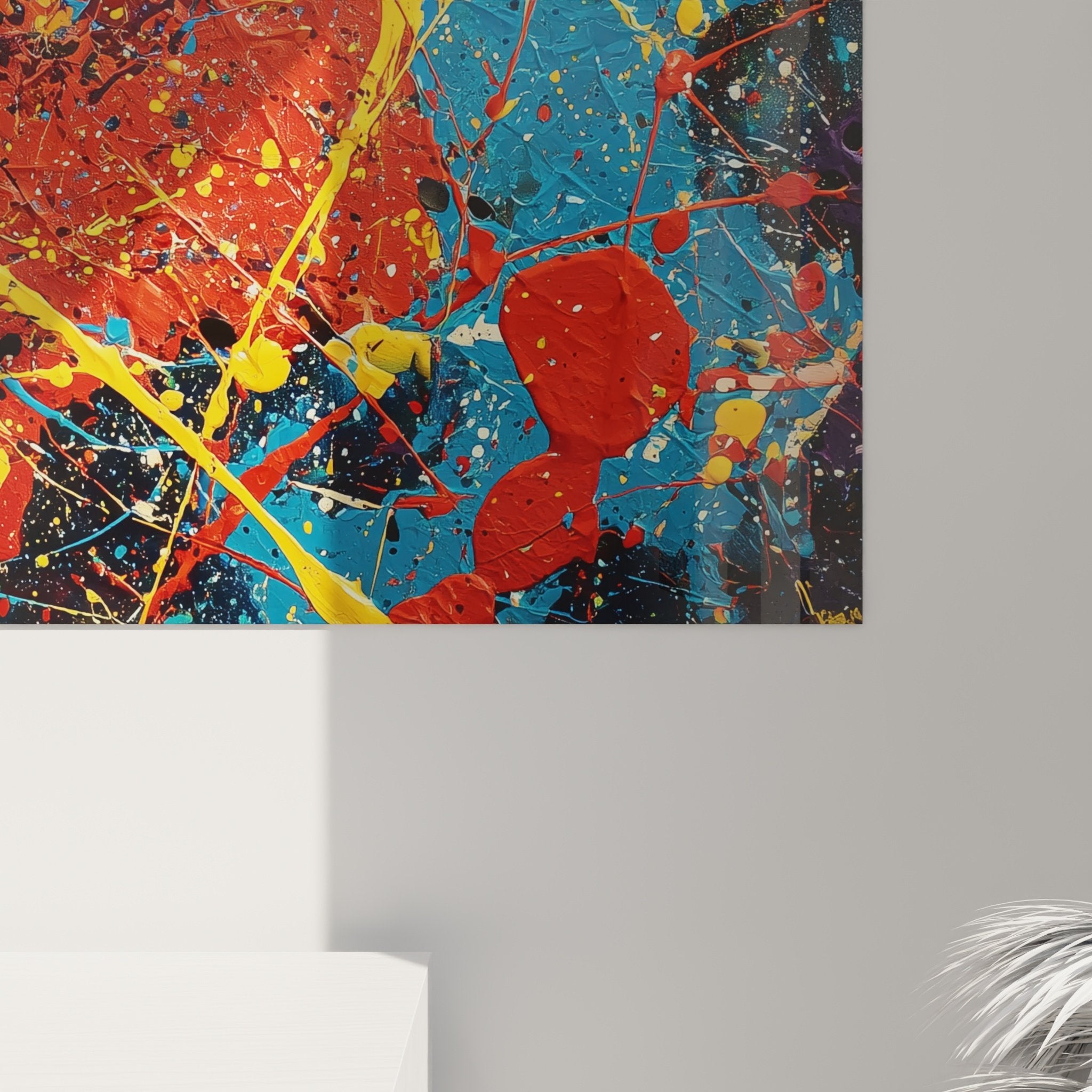 abstract wall art explosive colors modern interior decoration contemporary art living room
