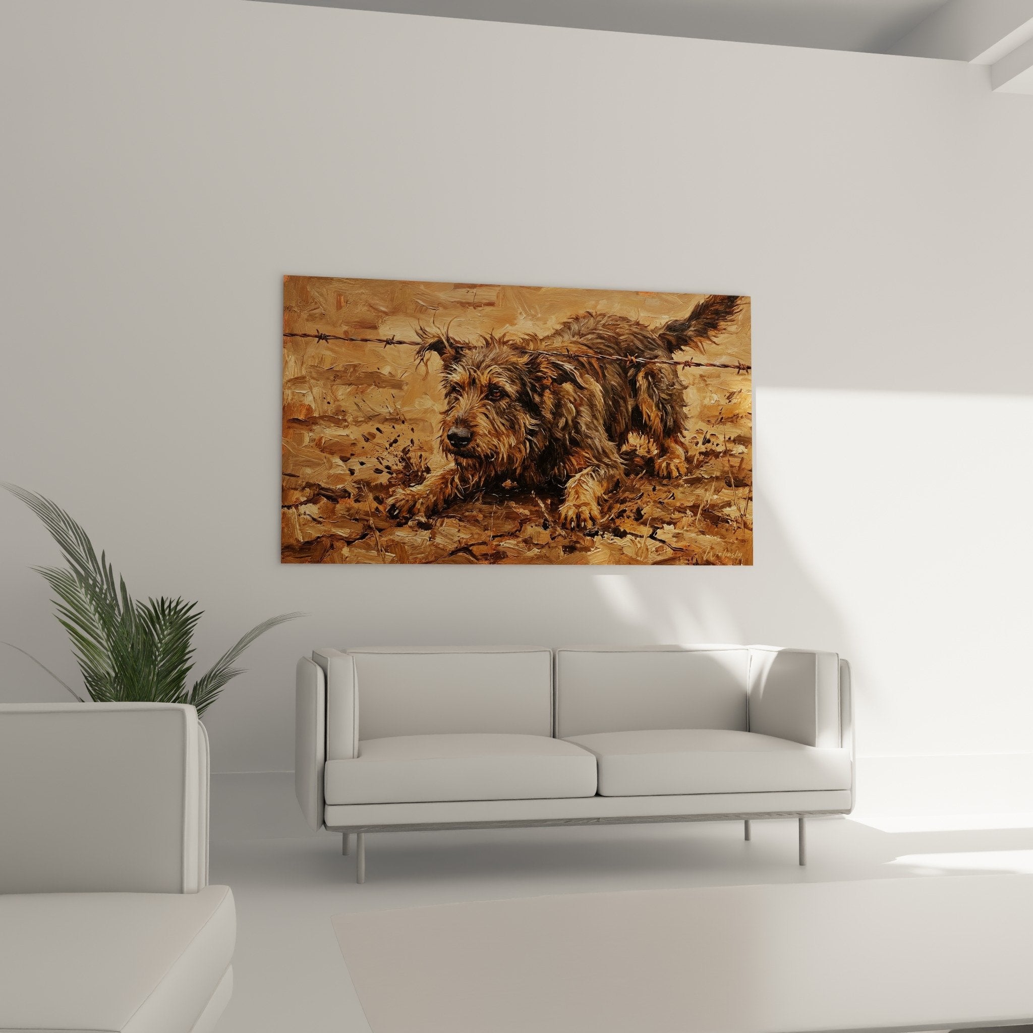Close-up Picardy Sheepdog brown coat brush texture paint material artistic details