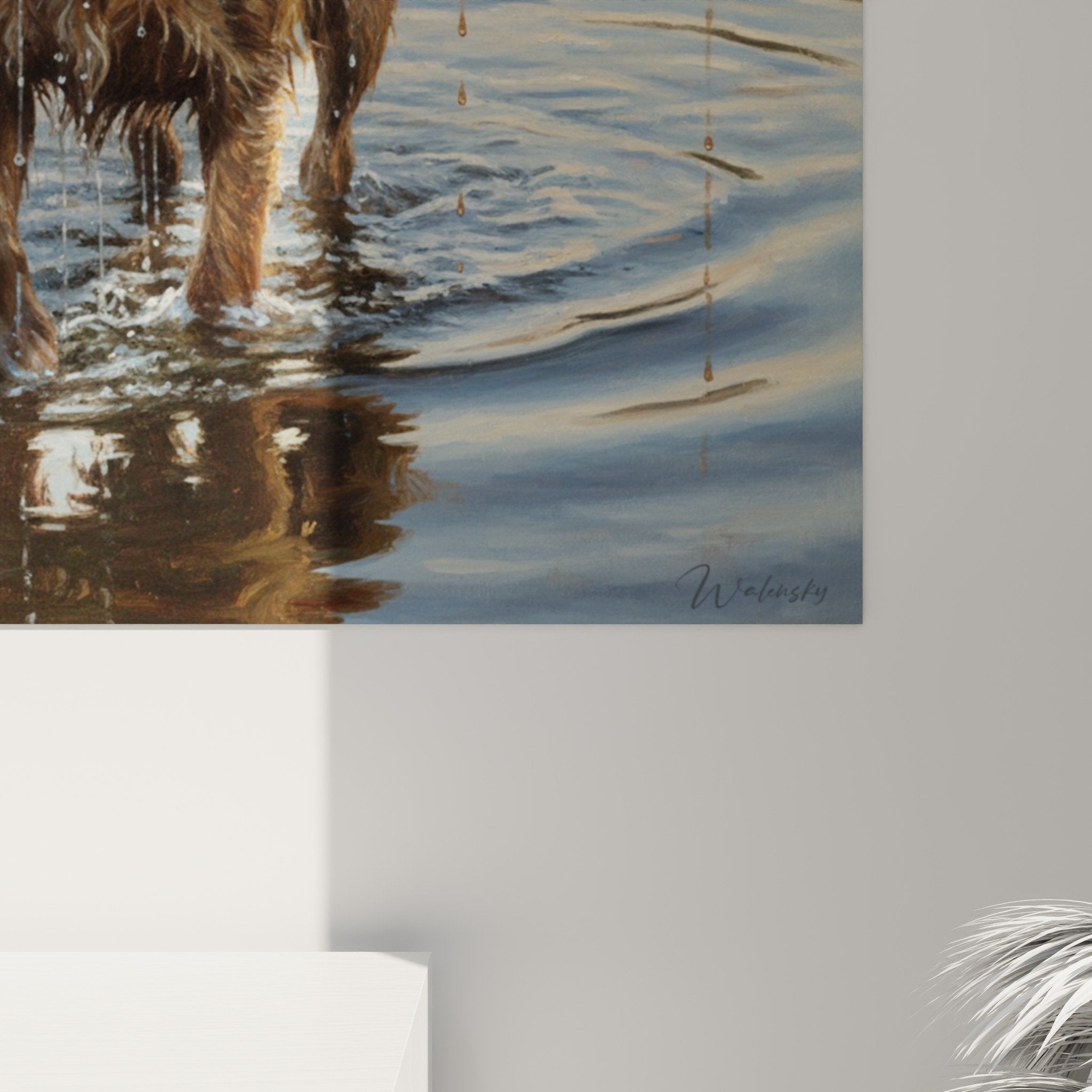 Berger Picard painting overview in contemporary living room with natural decor