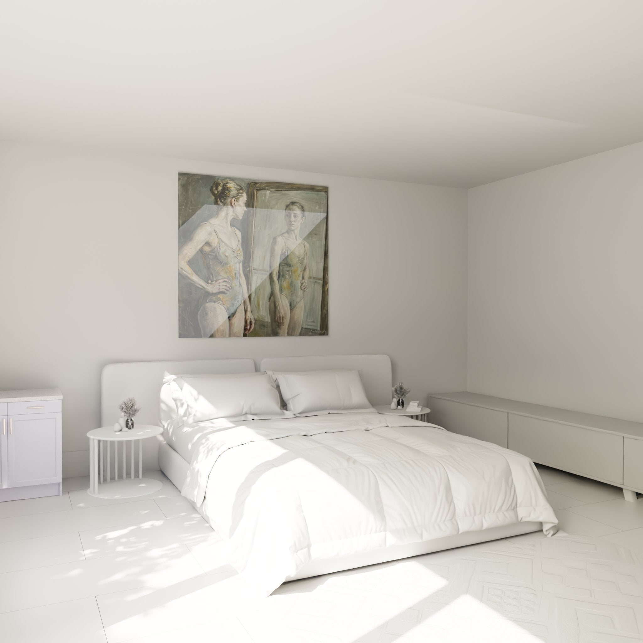 Decorazione murale ballerina specchio camera atmosfera artistica balletto