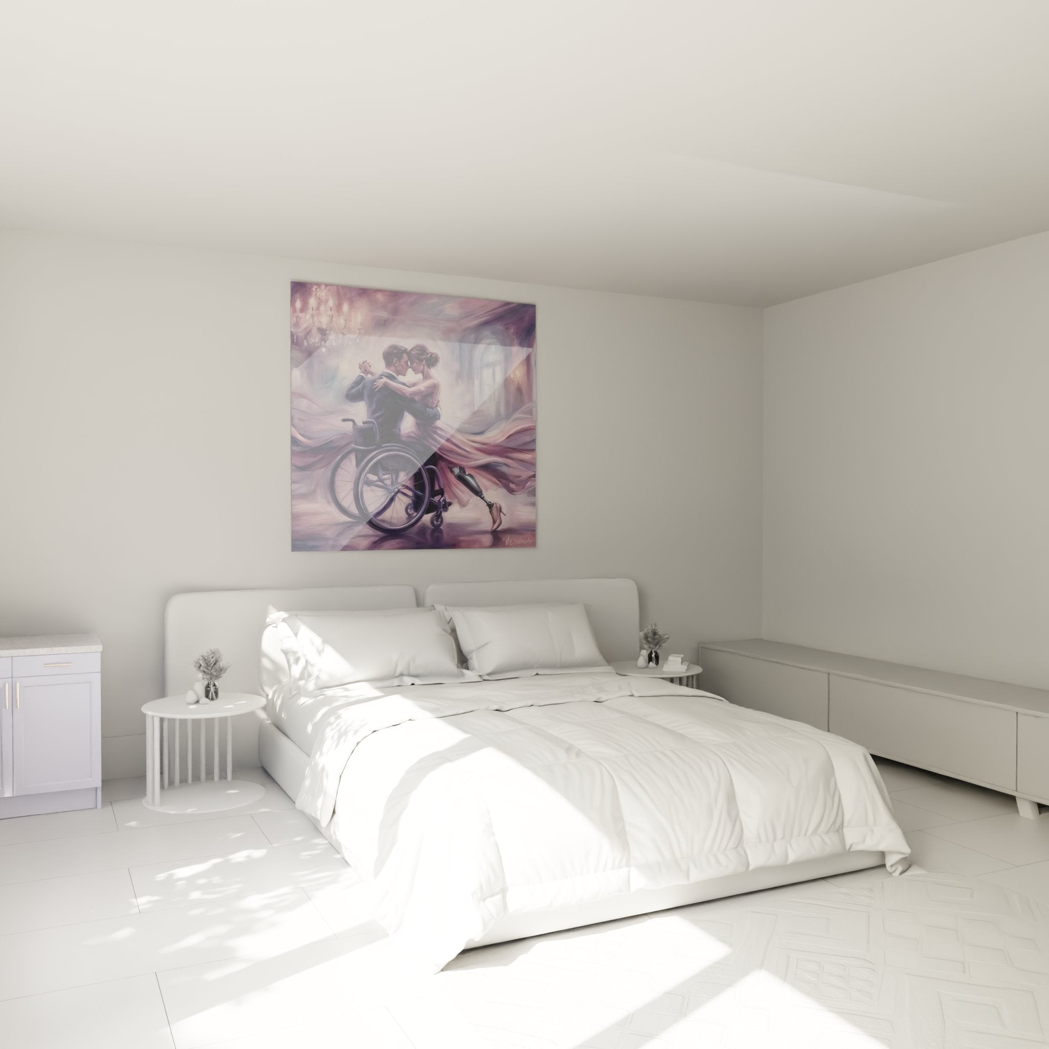 Deco chambre tableau danse paralympique fauteuil roulant ambiance romantique inclusive art mural inspirant