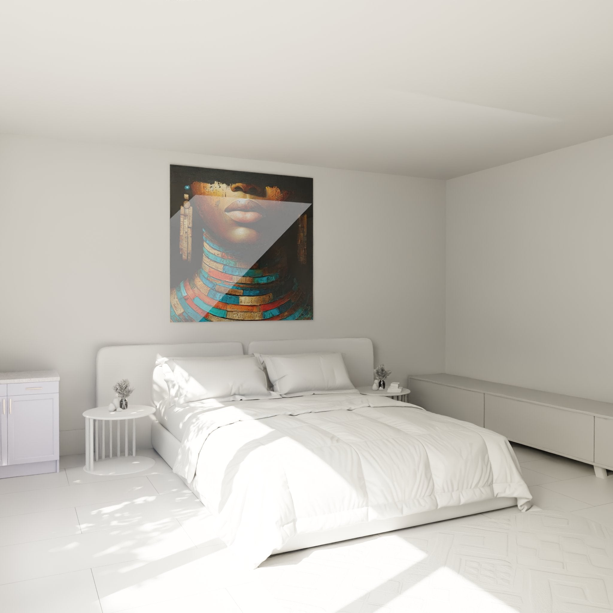 Quadro faraone africano in camera moderna decorazione murale etnica atmosfera calorosa